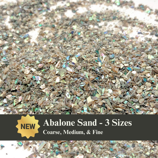 Crushed Iridescent Abalone “Paua” Sand from Mexico, 3 Sand Sizes for Woodworking and Ring Inlay, Resin Art, Memorial Jewelry