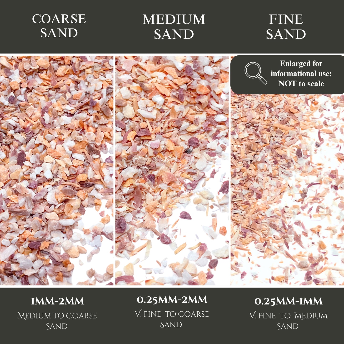 Crushed Mano de Lion Shells, 3 Sand Size Options for Woodworking and Ring Inlay, Resin Art, Memorial & Sand Jewelry