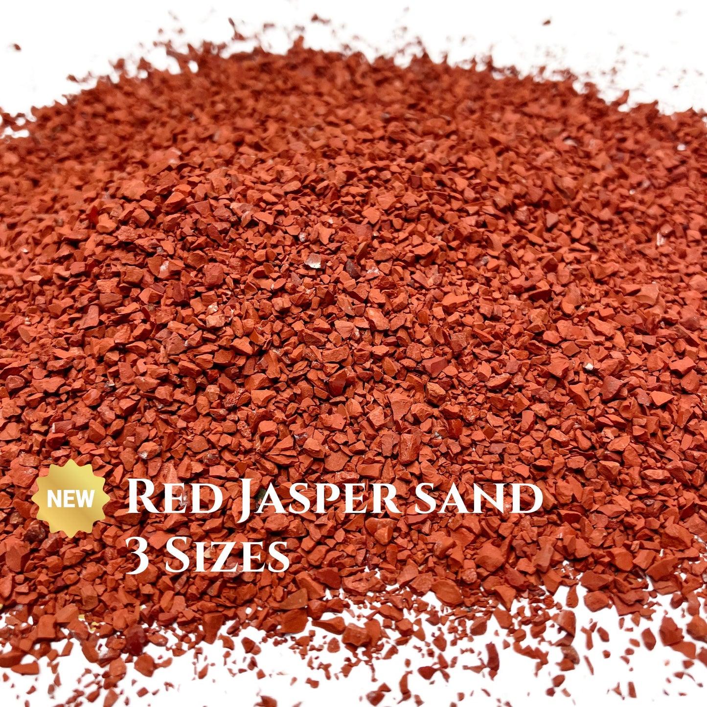 Crushed Brick Red Jasper Sand (Grade A+) from South Africa, 3 Sand Sizes for Woodworking and Ring Inlay, Resin Art, Memorial Jewelry