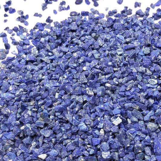 Crushed Premium Lapis Lazuli Chips (AAA) from Afghanistan, Pea-Sized Gravel (2mm-4mm) for Woodworking Inlay, Resin Art, Embellishments