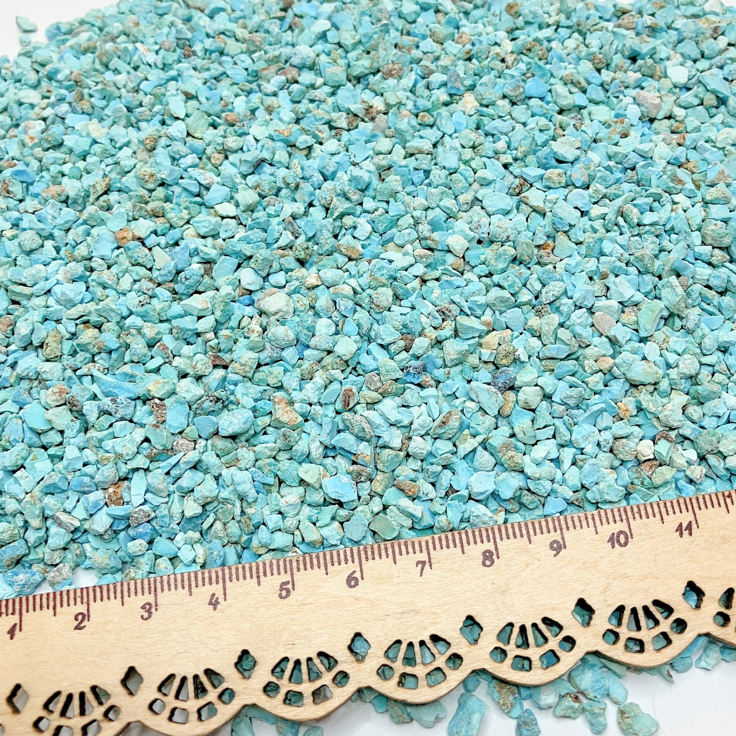 Crushed Unstabilized Kingman Turquoise Chips with Matrix from Arizona, Pea-Sized Gravel (2mm-4mm) for Woodworking Inlay, Resin Art, Handcrafted Jewelry