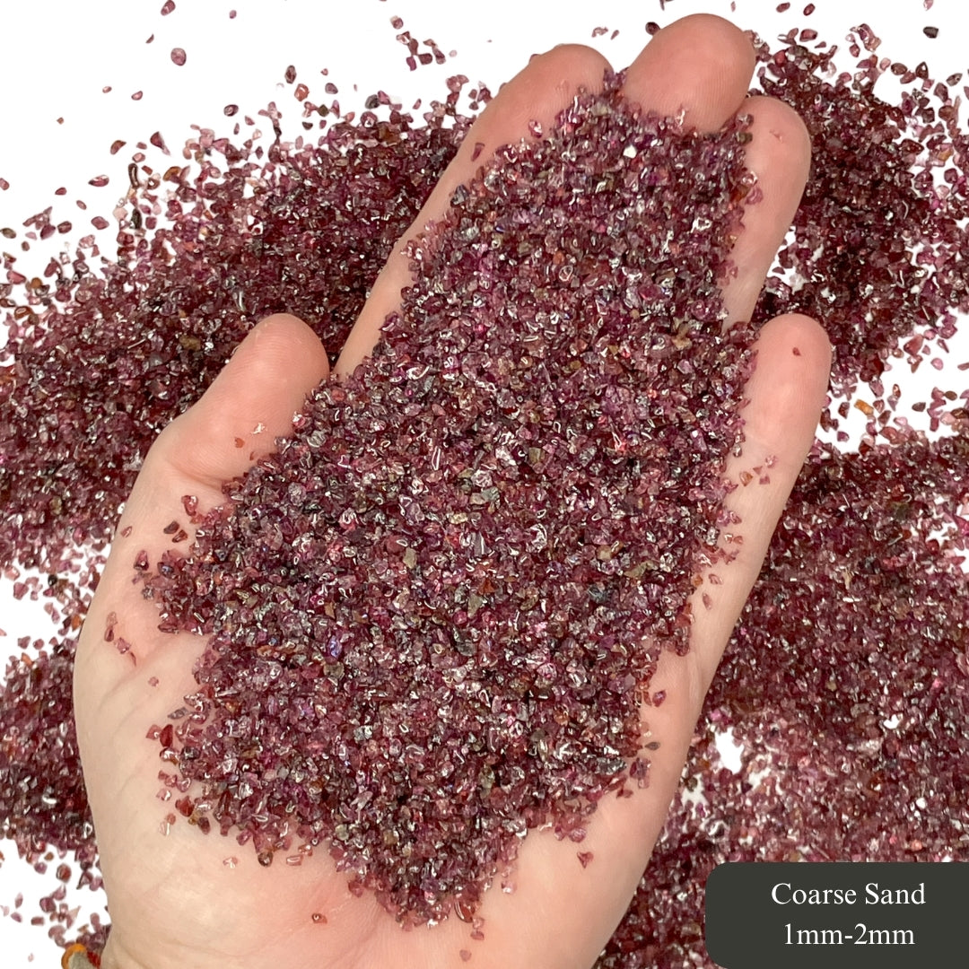 Crushed Dark Red Garnet Sand from India, Three Sand Sizes for Woodworking and Ring Inlay, Resin Art, Memorial & Sand Jewelry