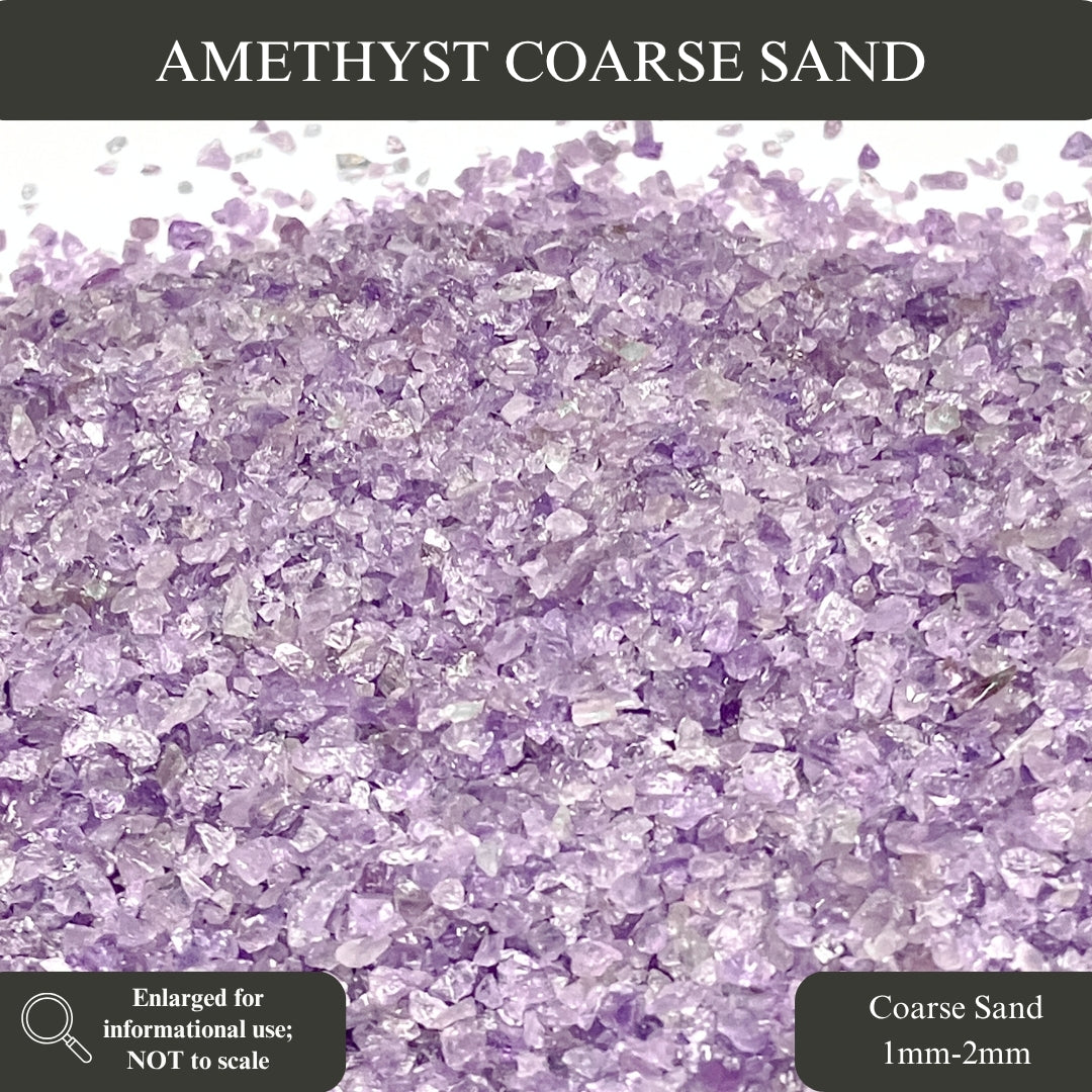 Crushed Purple Amethyst (Grade A) Sand from Namibia, 3 Sand Sizes for Woodworking and Ring Inlay, Resin Art, Memorial Jewelry