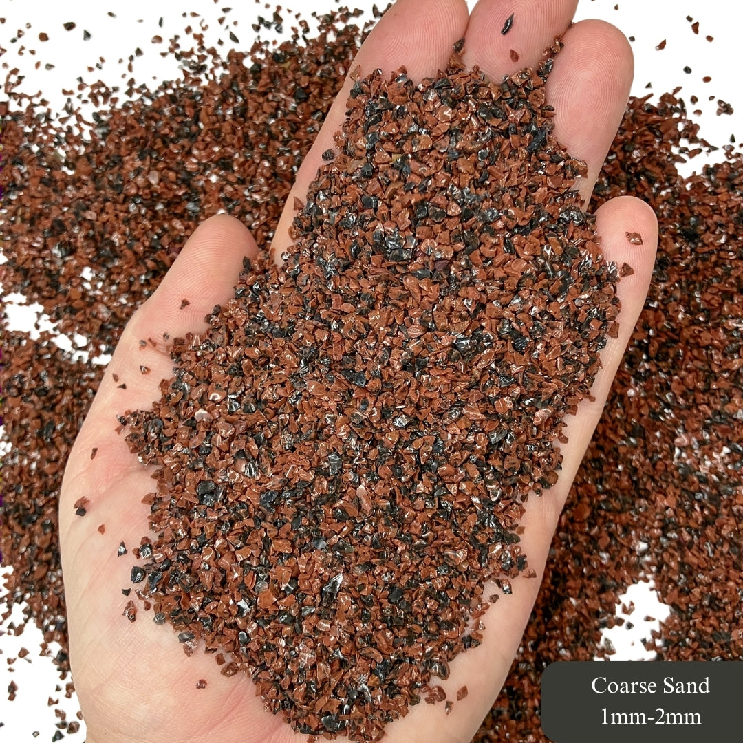 Crushed Mahogany Obsidian Sand from Mexico, 3 Sand Sizes for Woodworking and Ring Inlay, Resin Art, Memorial & Sand Jewelry