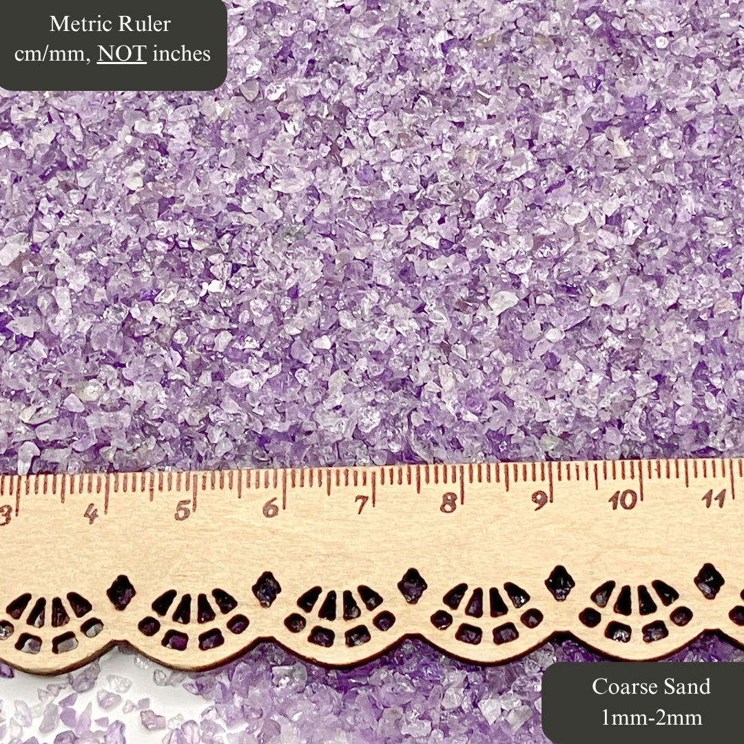 Crushed Purple Amethyst (Grade A) Sand from Namibia, 3 Sand Sizes for Woodworking and Ring Inlay, Resin Art, Memorial Jewelry
