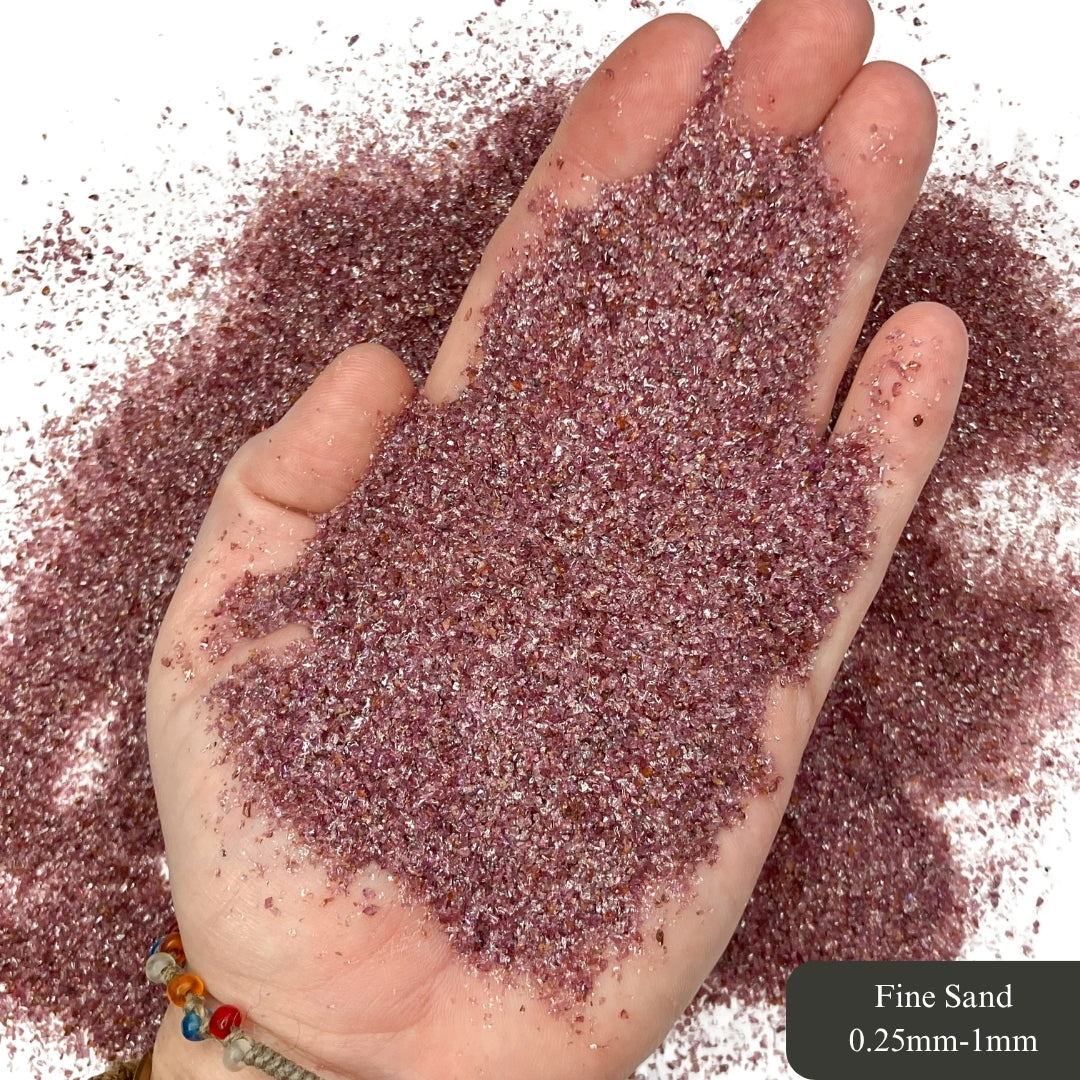 Crushed Dark Red Garnet Sand from India, Three Sand Sizes for Woodworking and Ring Inlay, Resin Art, Memorial & Sand Jewelry