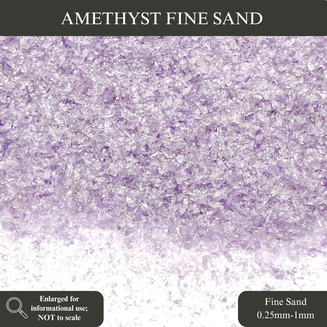 Crushed Purple Amethyst (Grade A) Sand from Namibia, 3 Sand Sizes for Woodworking and Ring Inlay, Resin Art, Memorial Jewelry