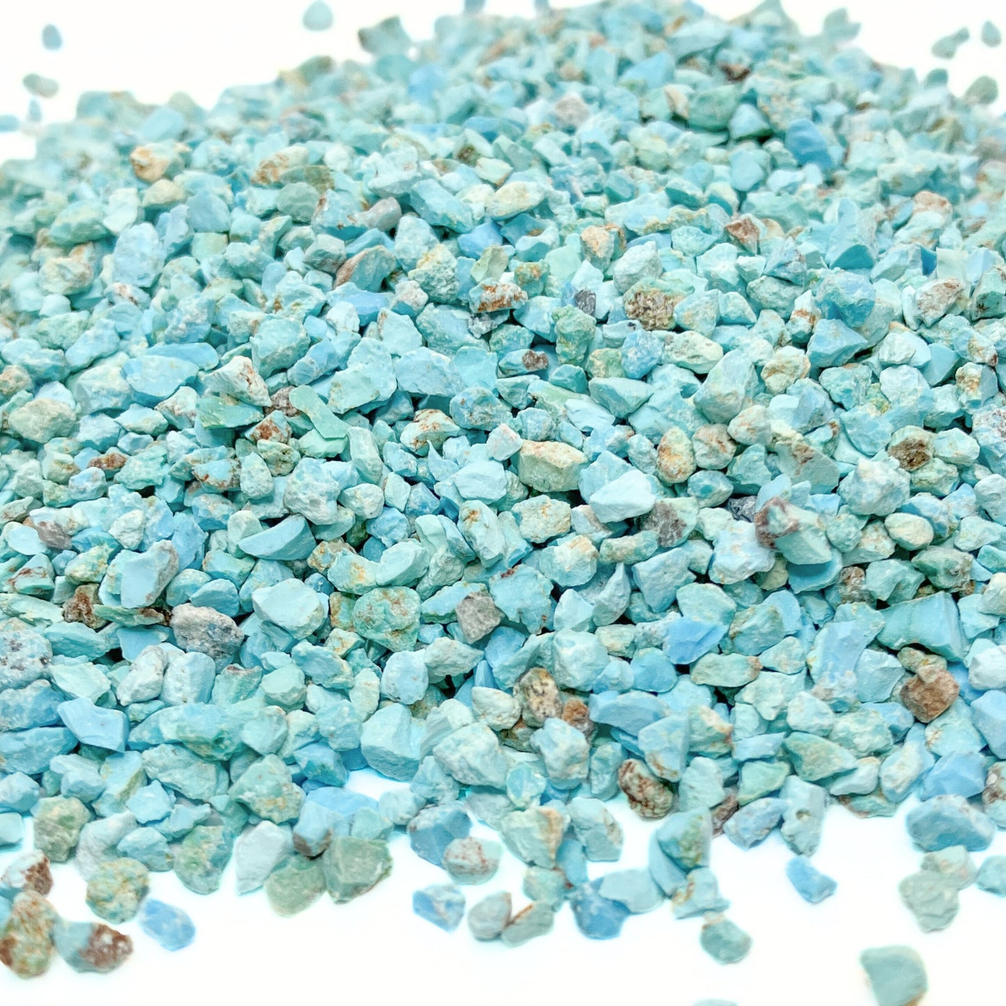 Crushed Unstabilized Kingman Turquoise Chips with Matrix from Arizona, Pea-Sized Gravel (2mm-4mm) for Woodworking Inlay, Resin Art, Handcrafted Jewelry