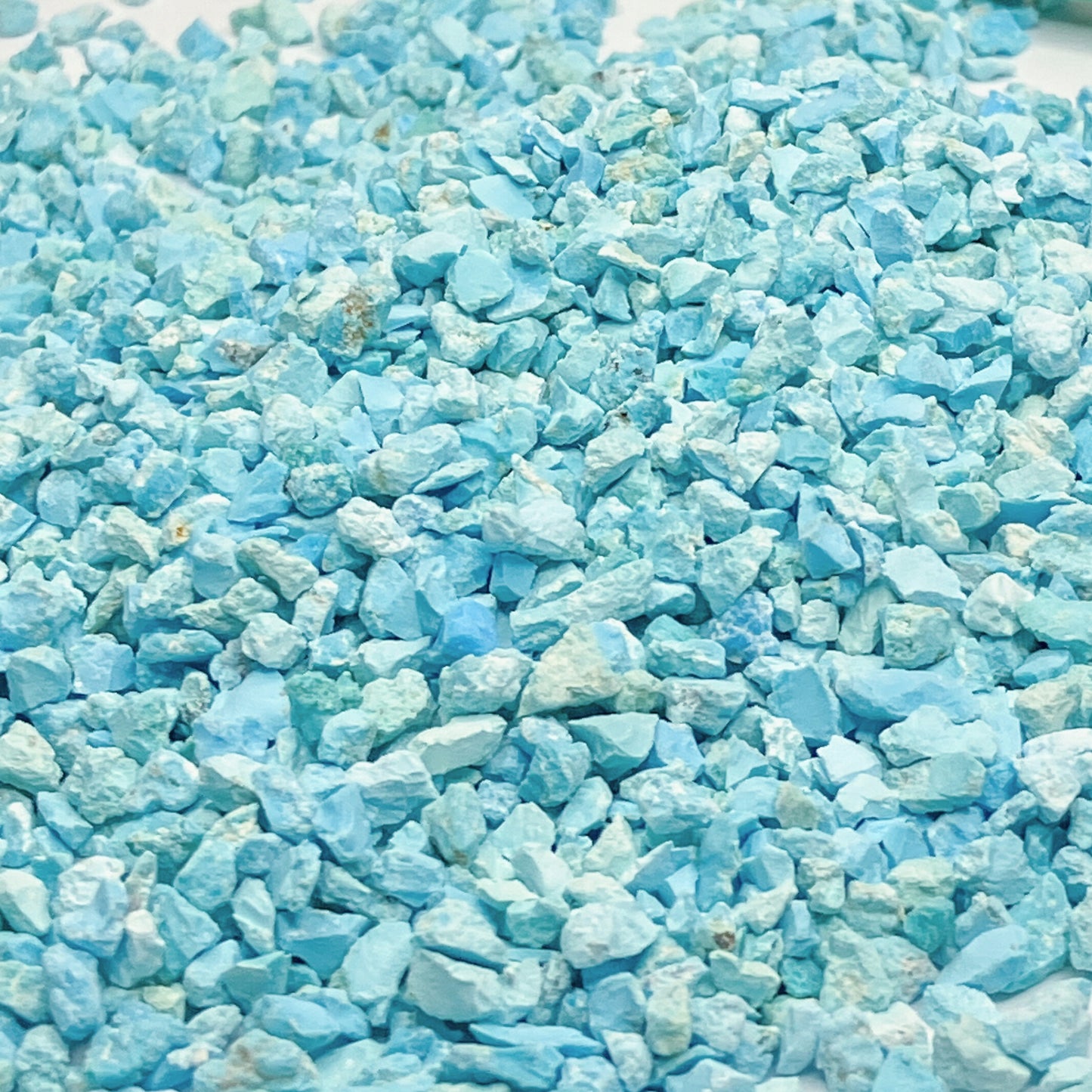 Crushed Premium Unstabilized Kingman Turquoise Chips from Arizona, Pea-Sized Gravel (2mm-4mm) for Woodworking Inlay, Resin Art, Handcrafted Jewelry