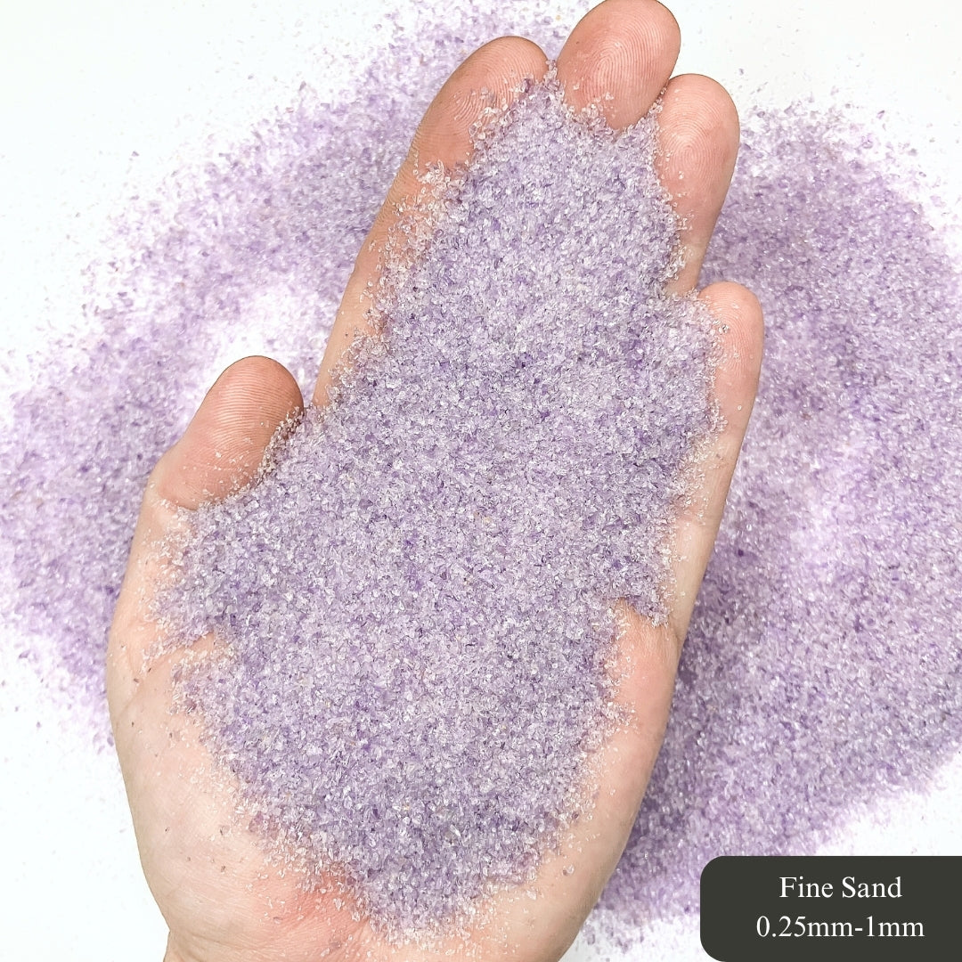 Crushed Purple Amethyst (Grade A) Sand from Namibia, 3 Sand Sizes for Woodworking and Ring Inlay, Resin Art, Memorial Jewelry