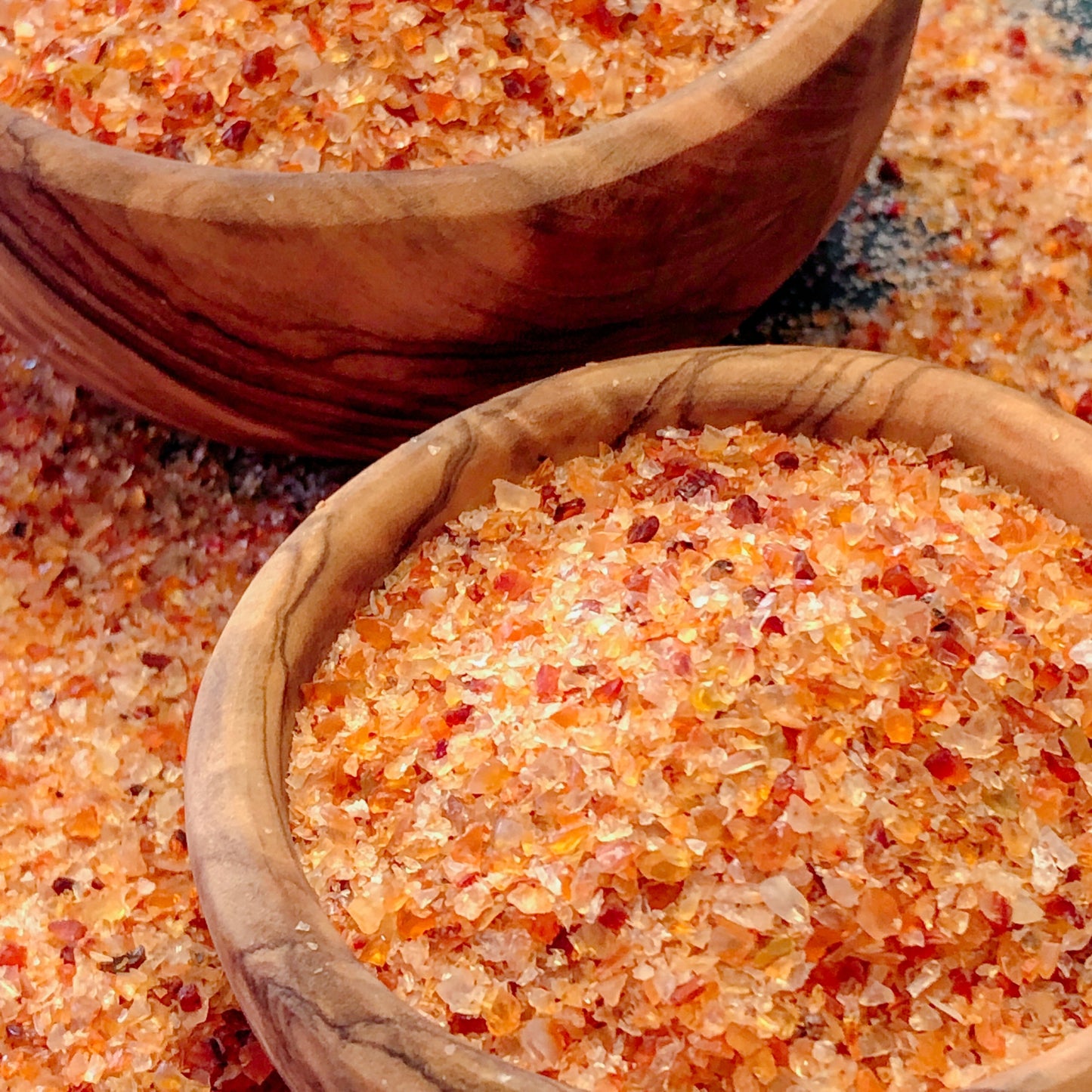 Crushed Dark Orange and Red Carnelian (Grade A) from India, Medium Crush, Sand Size, 2mm - 0.25mm