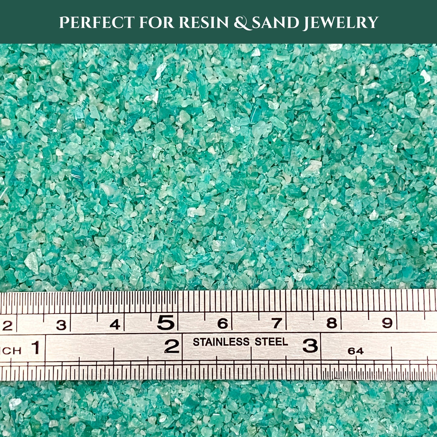 Crushed Blue-Green Amazonite Sand (Grade A) from Russia, Medium Sand (0.25mm-2mm) for Woodworking and Ring Inlay, Resin Art, Memorial Jewelry