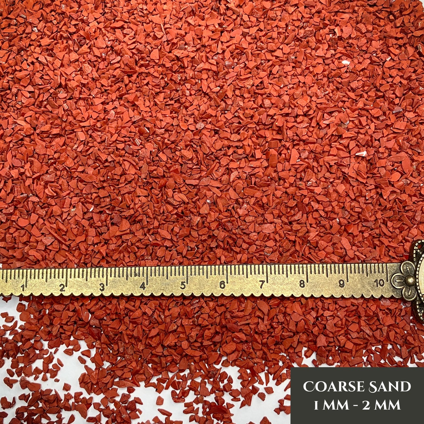 Crushed Brick Red Jasper Sand (Grade A+) from South Africa, 3 Sand Sizes for Woodworking and Ring Inlay, Resin Art, Memorial Jewelry