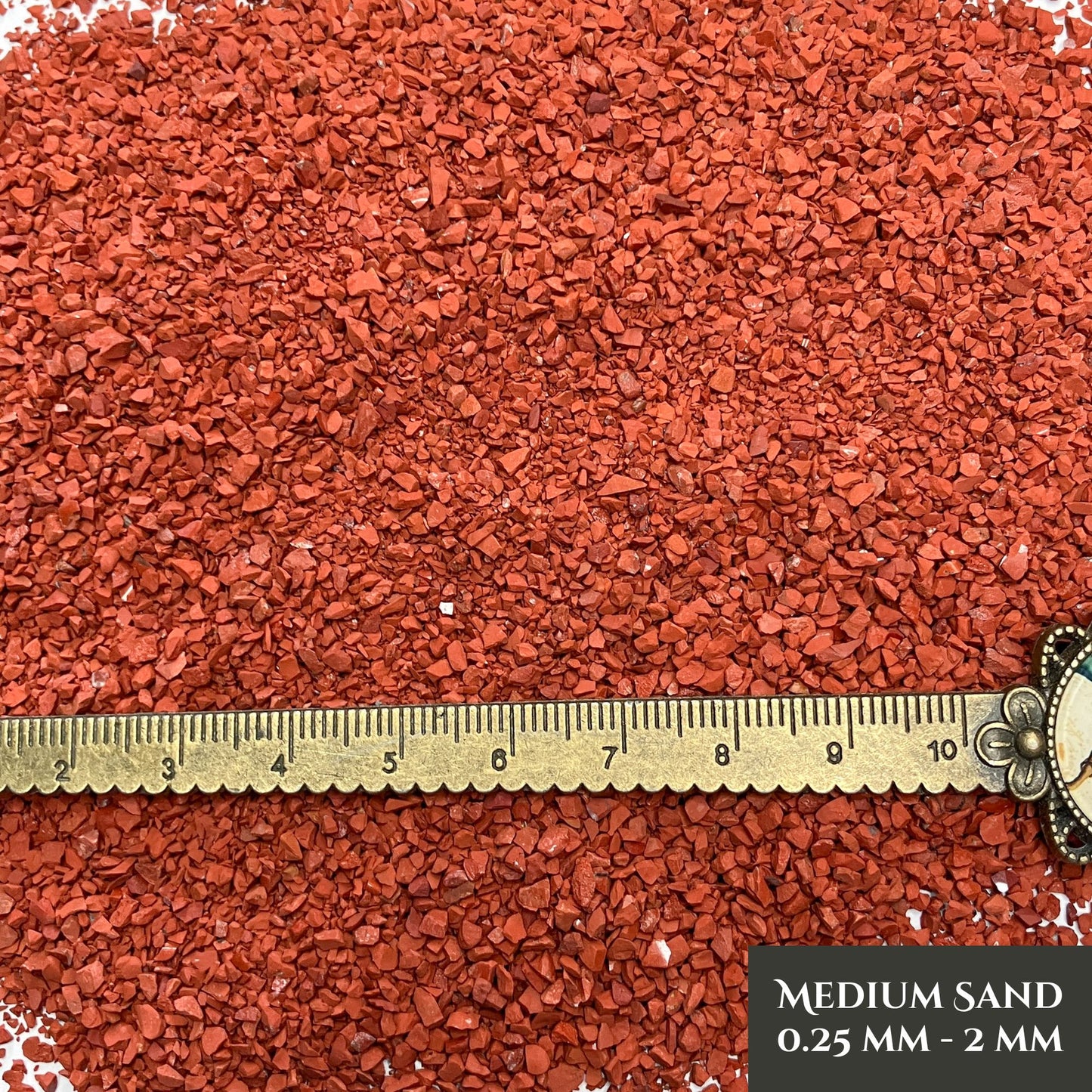Crushed Brick Red Jasper Sand (Grade A+) from South Africa, 3 Sand Sizes for Woodworking and Ring Inlay, Resin Art, Memorial Jewelry
