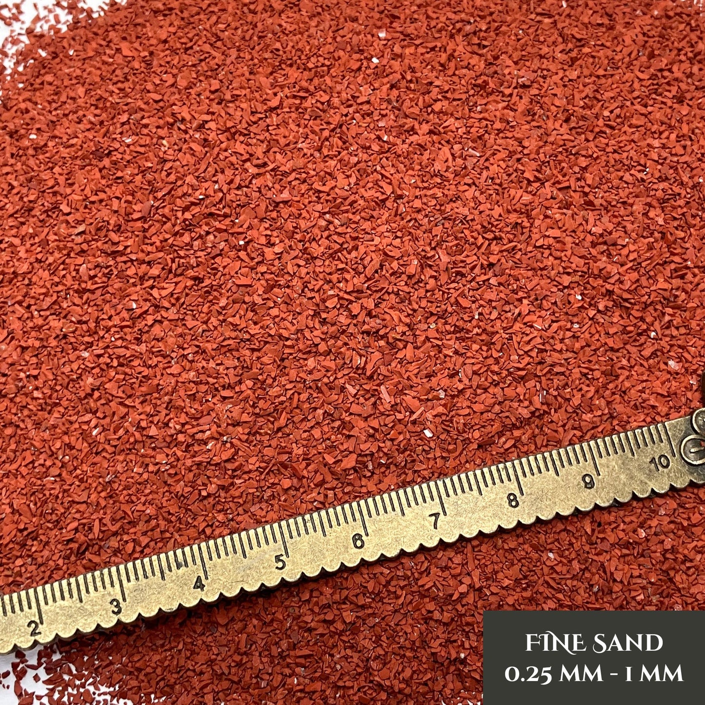 Crushed Brick Red Jasper Sand (Grade A+) from South Africa, 3 Sand Sizes for Woodworking and Ring Inlay, Resin Art, Memorial Jewelry