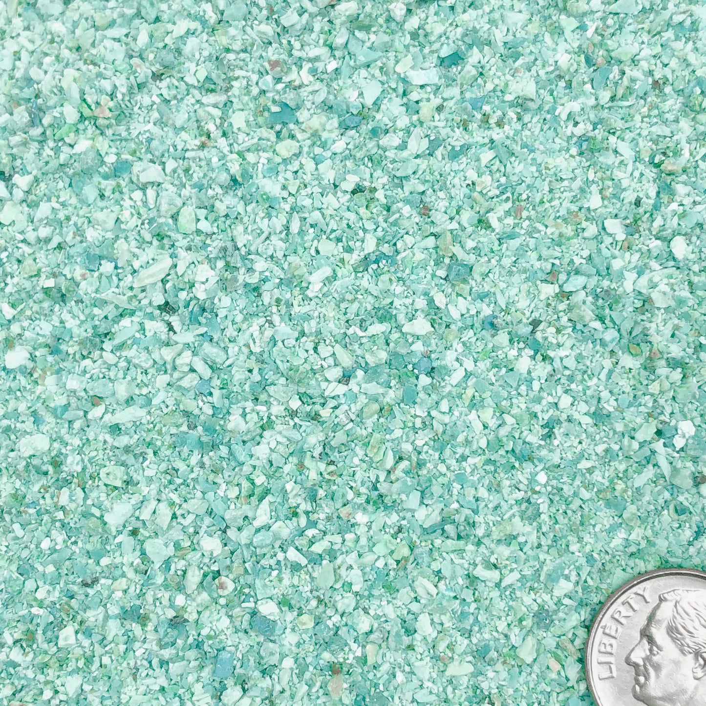 Crushed Light Blue Chrysocolla from Peru, Medium Crush, Sand Size, 2mm - 0.25mm