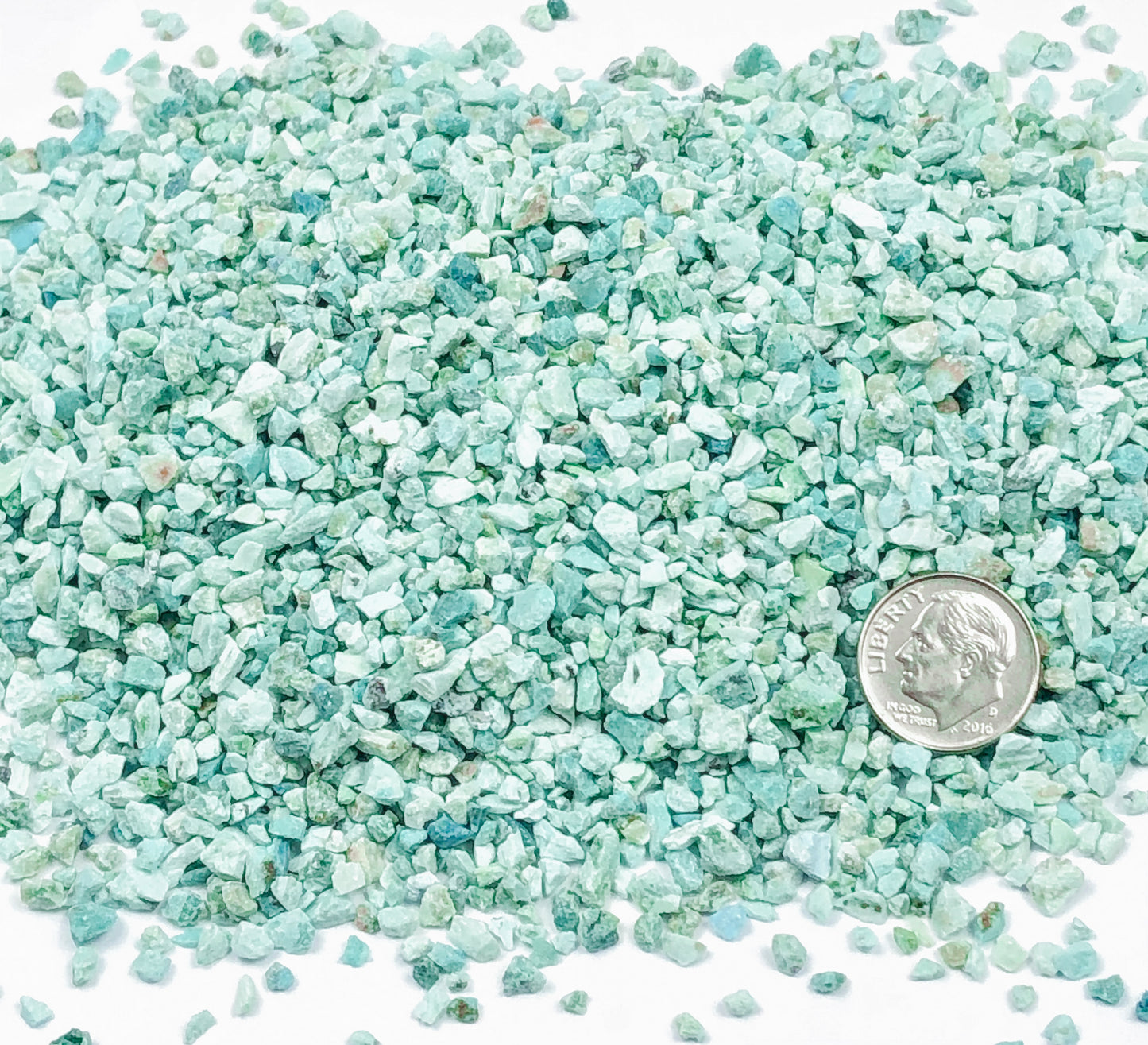 Crushed Light Blue Chrysocolla from Peru, Coarse Crush, Gravel Size, 4mm - 2mm