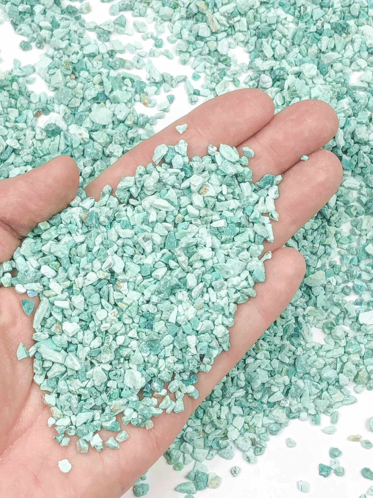 Crushed Light Blue Chrysocolla from Peru, Coarse Crush, Gravel Size, 4mm - 2mm