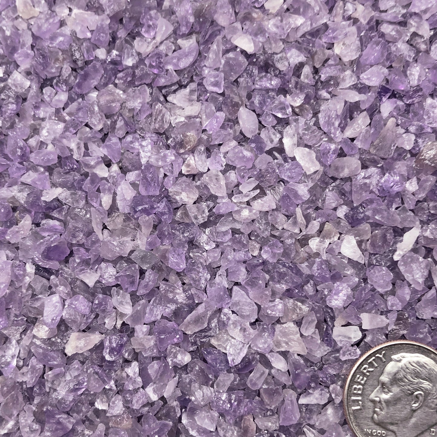 Crushed Purple Amethyst (Grade A) from Namibia, Coarse Crush, Gravel Size, 4mm - 2mm