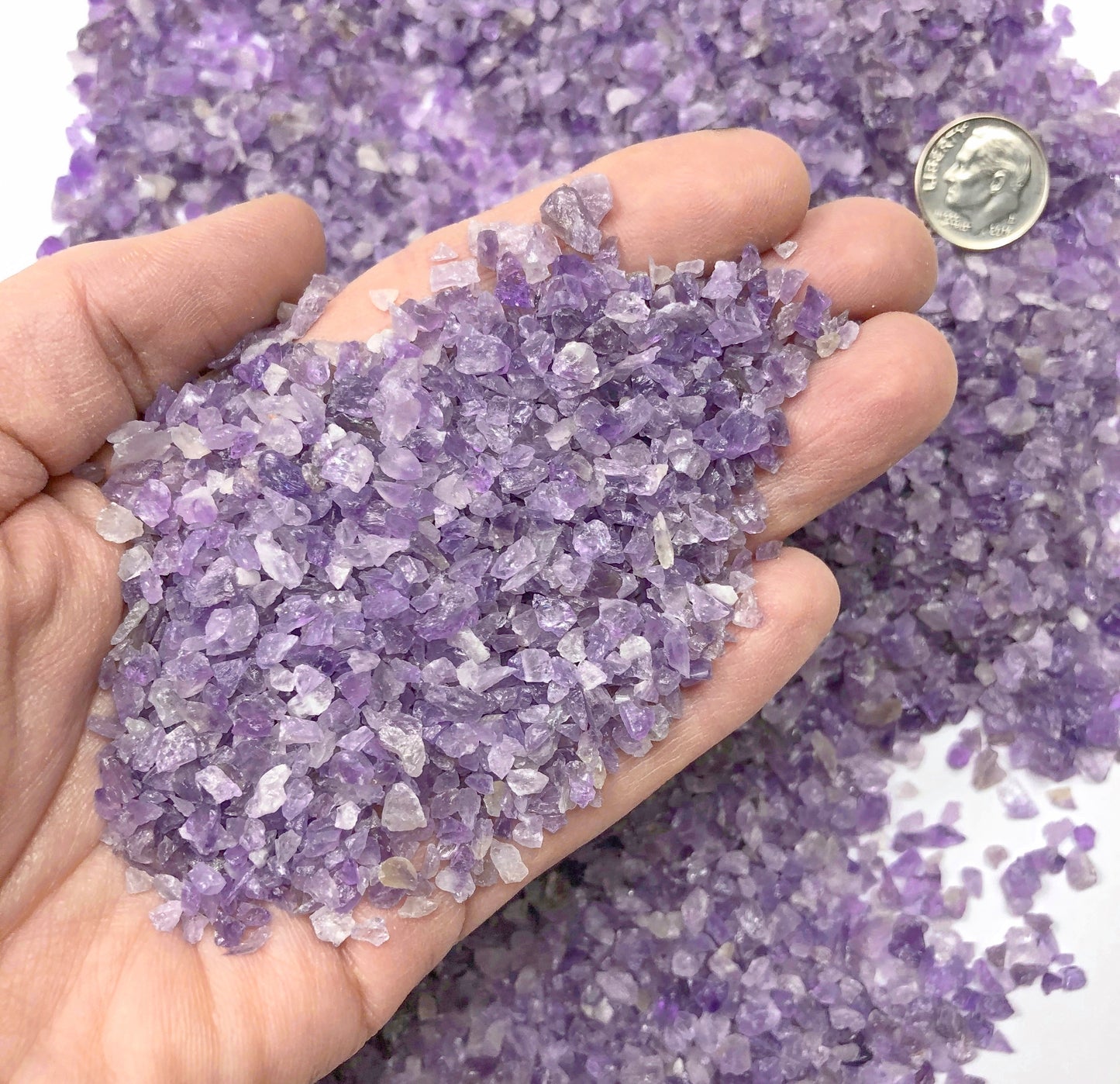 Crushed Purple Amethyst (Grade A) from Namibia, Coarse Crush, Gravel Size, 4mm - 2mm
