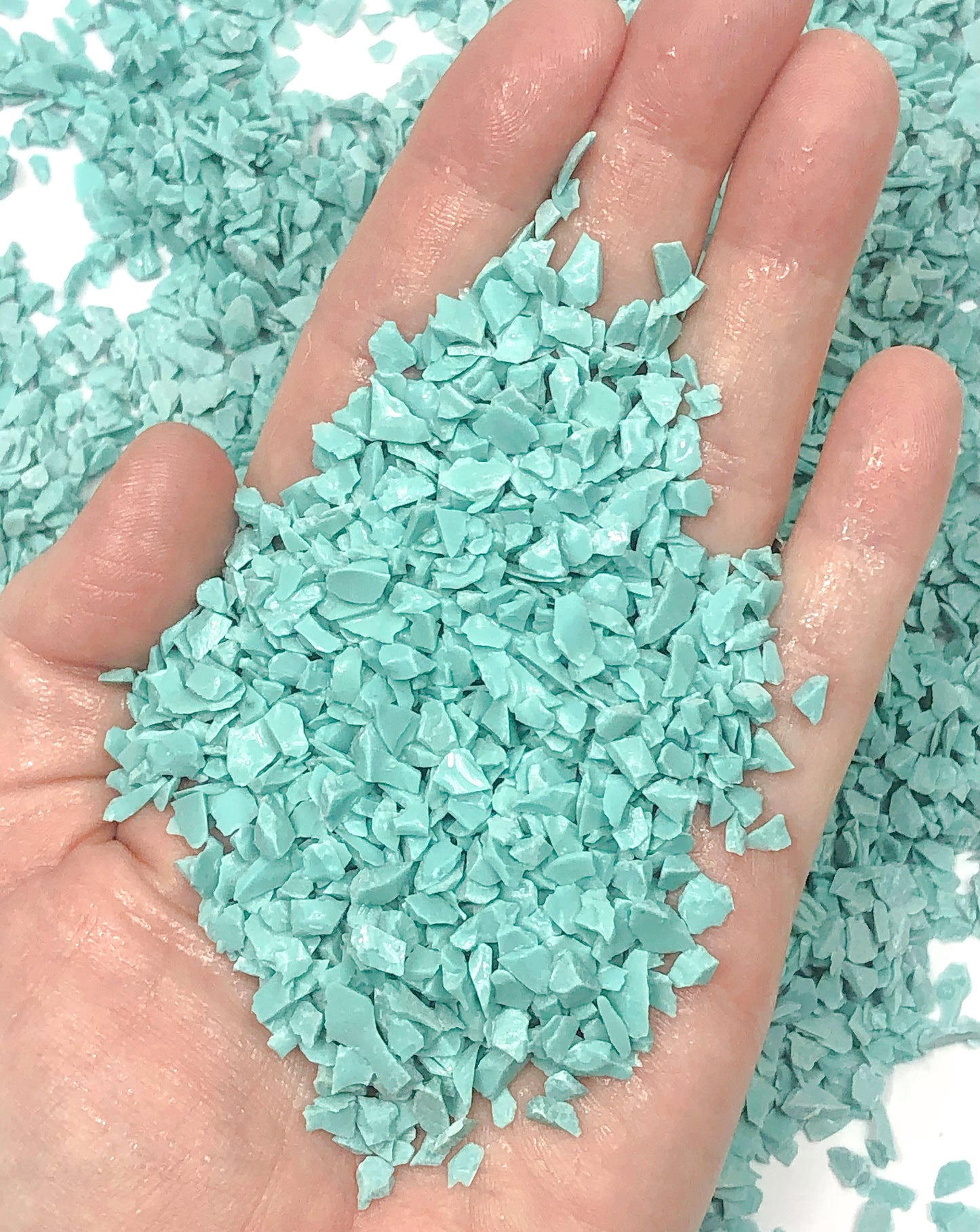 Crushed Blue-Green Turquoise (Lab-Created), Coarse Crush, Gravel Size, 4mm - 2mm