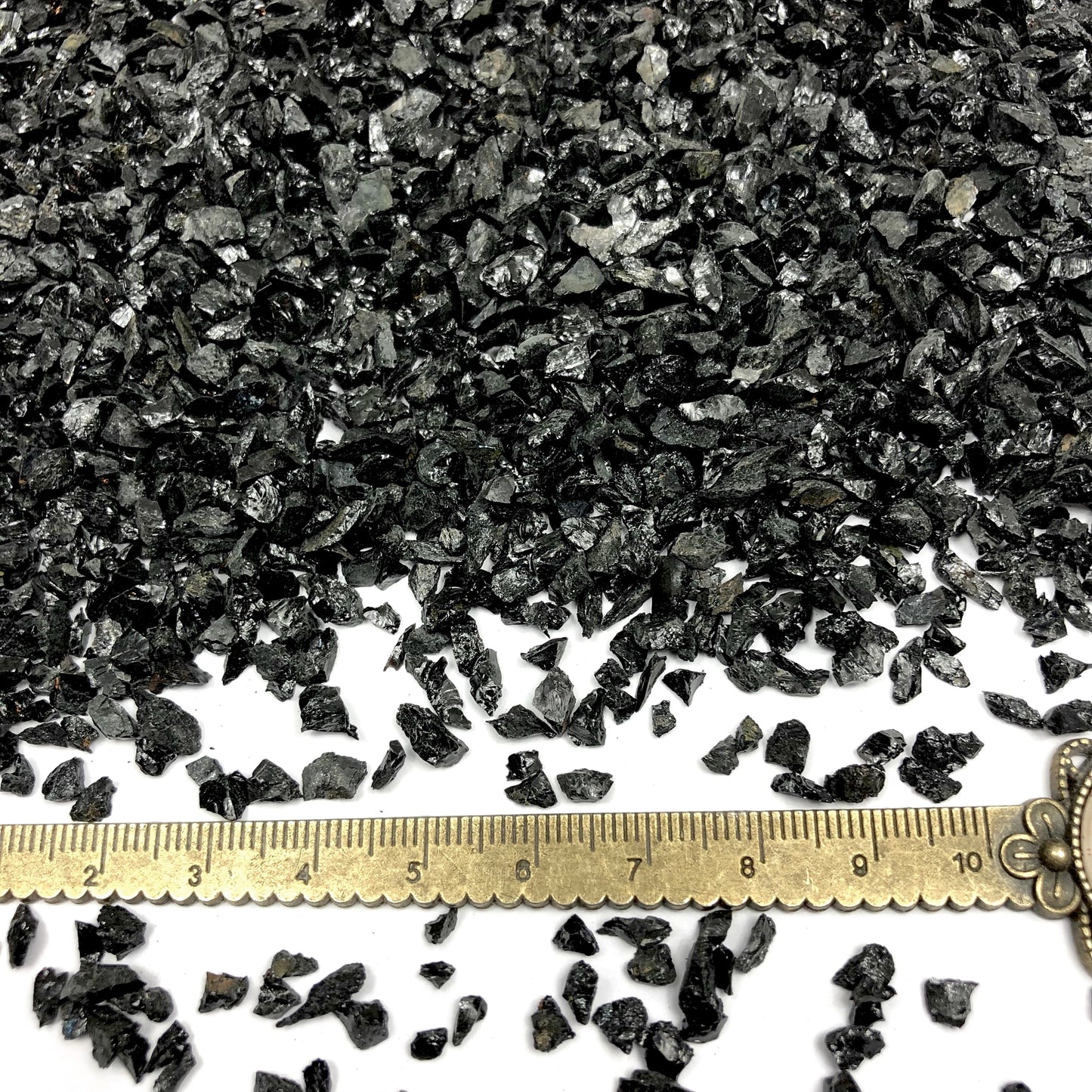 Crushed Black Tourmaline from Brazil, Coarse Crush, Gravel Size, 4mm - 2mm