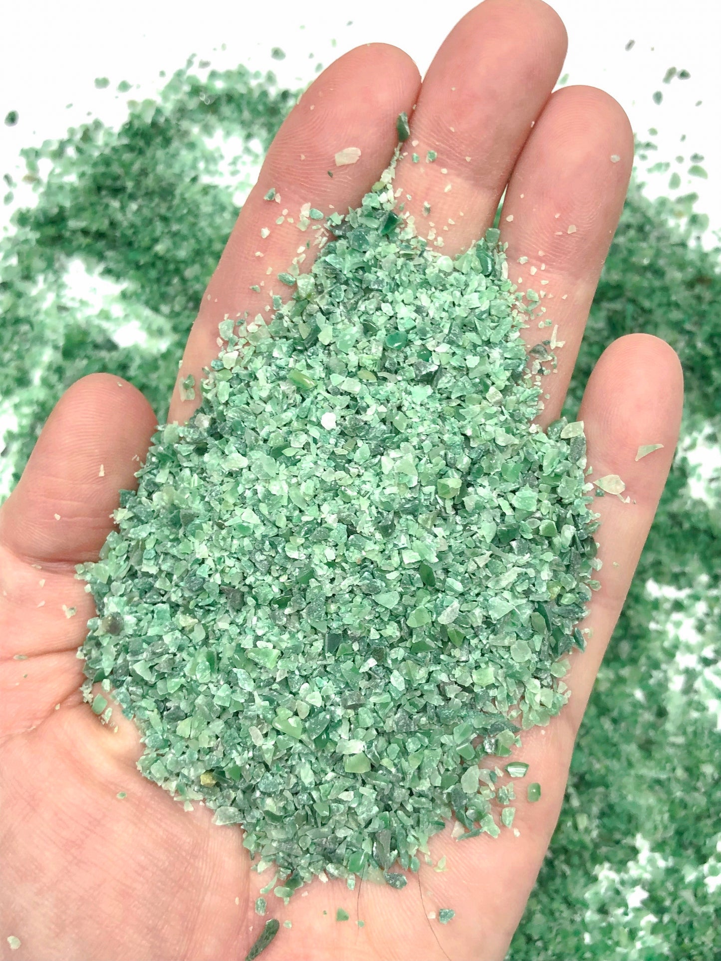 Crushed Green Buddstone from South Africa, Medium Crush, Sand Size, 2mm - 0.25mm