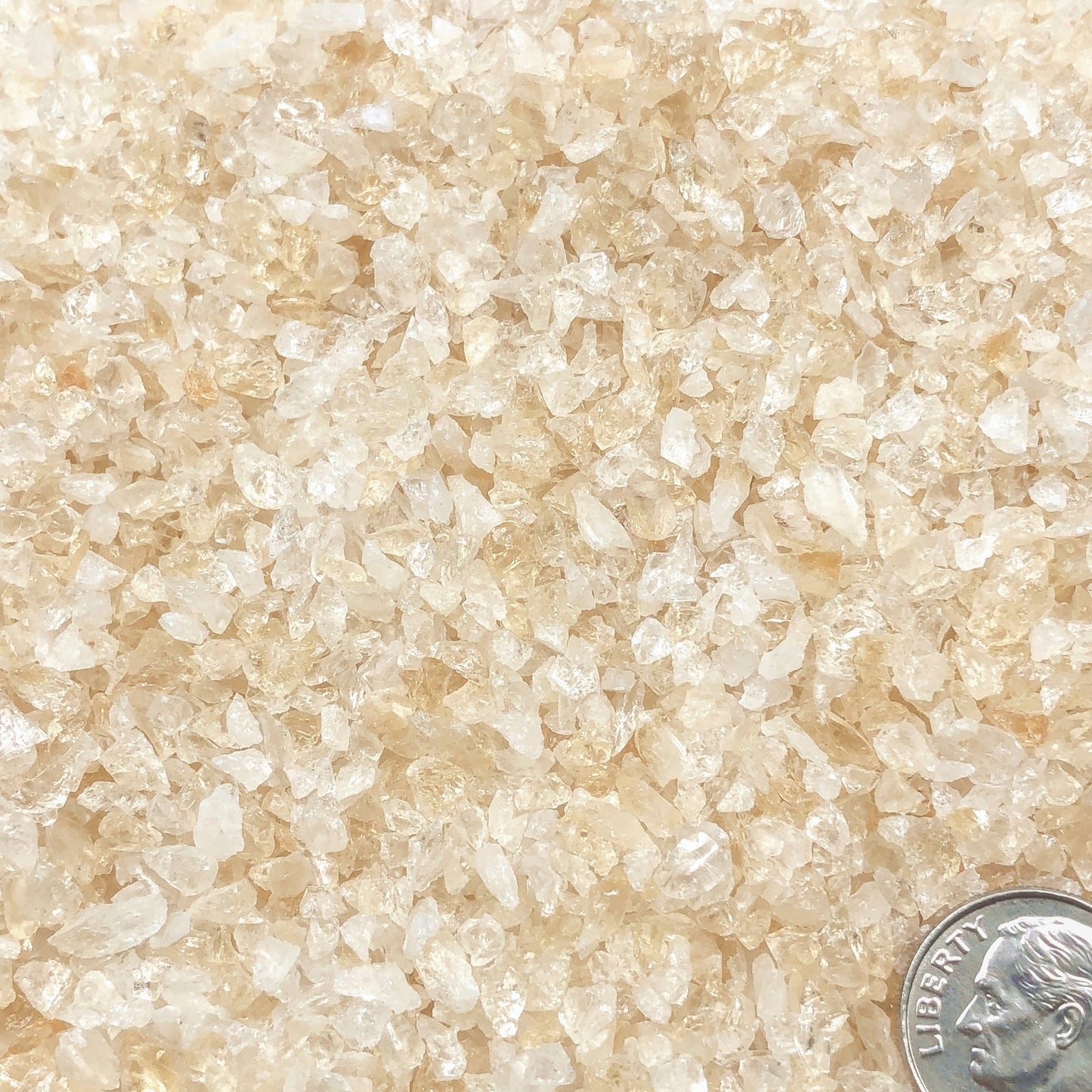 Crushed Golden Citrine Chips (Grade A) from Brazil, Pea-Sized Gravel (2mm-4mm)