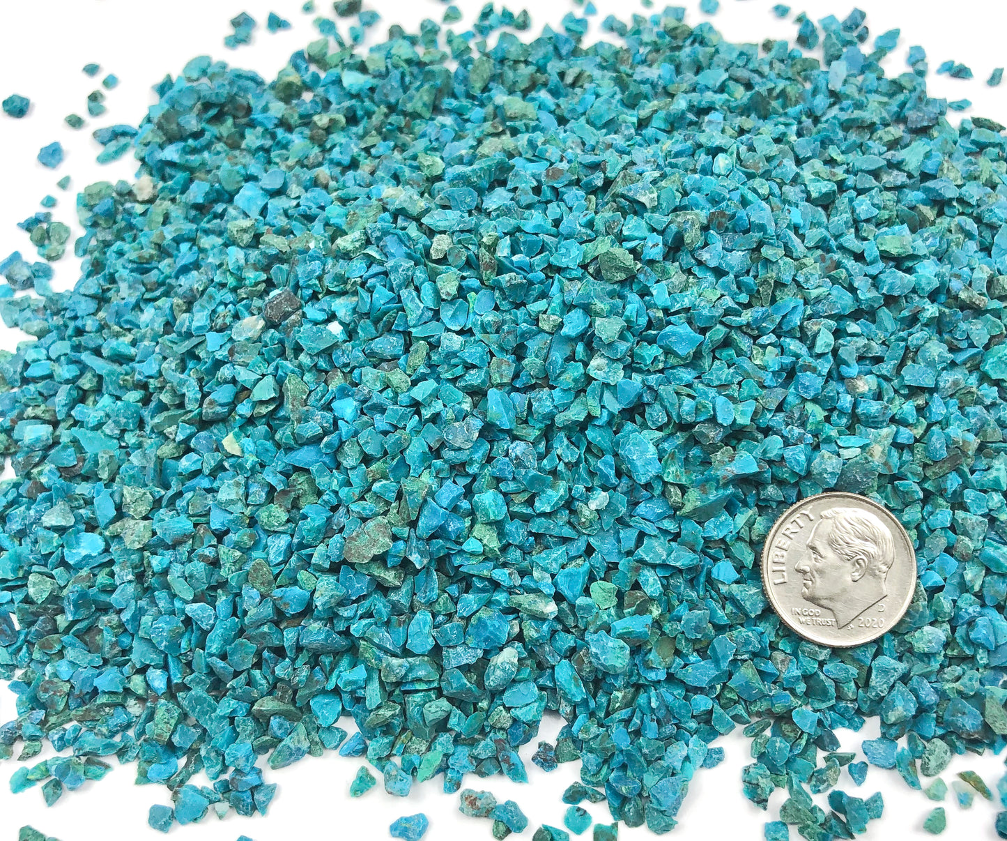 Crushed Dark Blue Chrysocolla from Peru, Coarse Crush, Gravel Size, 4mm - 2mm
