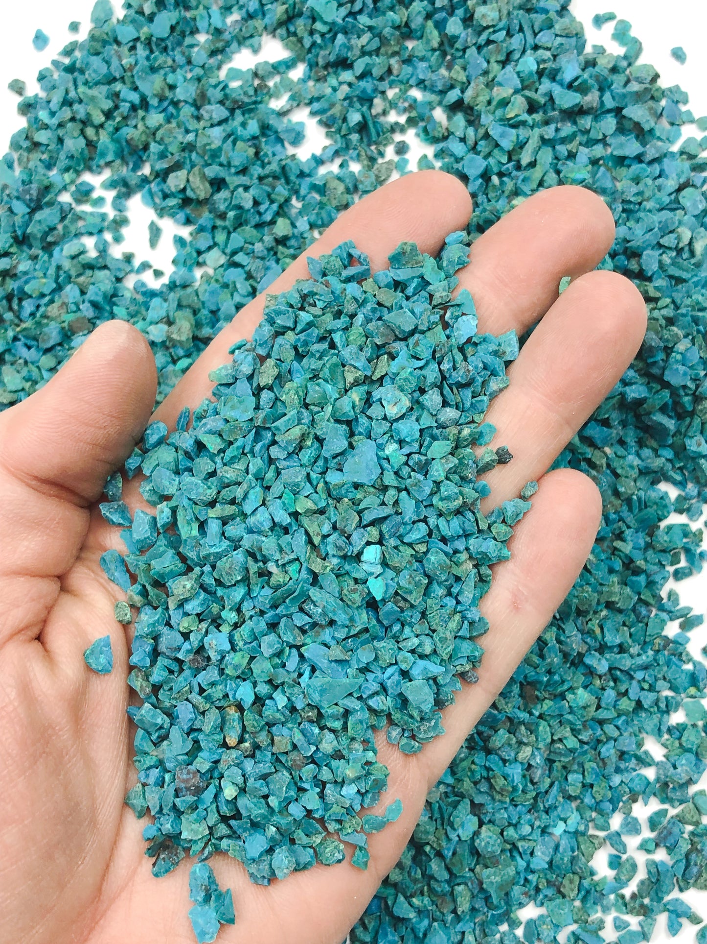 Crushed Dark Blue Chrysocolla from Peru, Coarse Crush, Gravel Size, 4mm - 2mm
