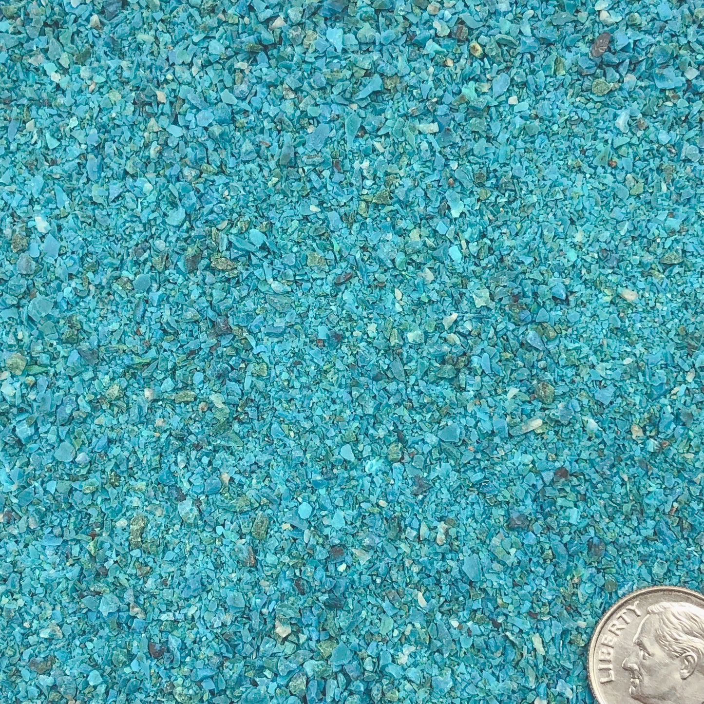 Crushed Dark Blue Chrysocolla from Peru, Medium Crush, Sand Size, 2mm - 0.25mm