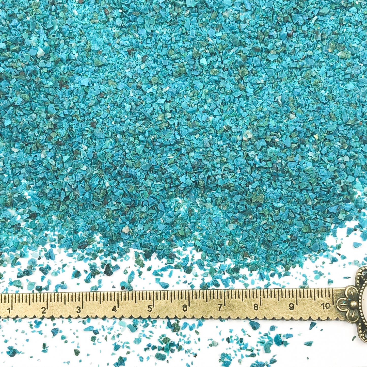 Crushed Dark Blue Chrysocolla from Peru, Medium Crush, Sand Size, 2mm - 0.25mm