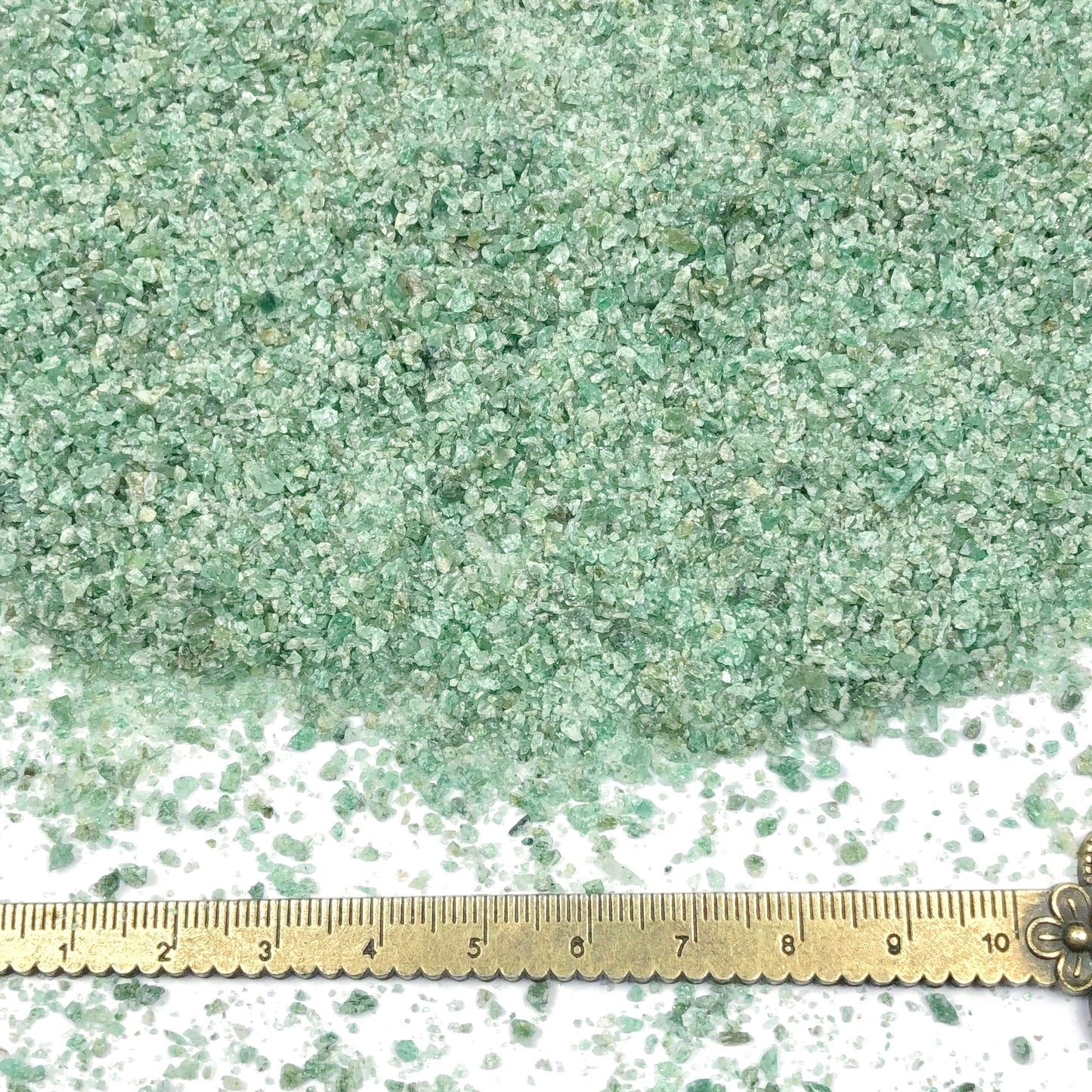 Crushed Green Emerald (Grade A) from India, Medium Crush, Sand Size, 2mm - 0.25mm
