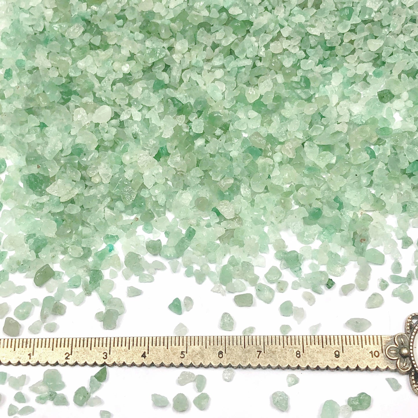 Crushed Light Green Aventurine from India, Coarse Crush, Gravel Size, 4mm - 2mm
