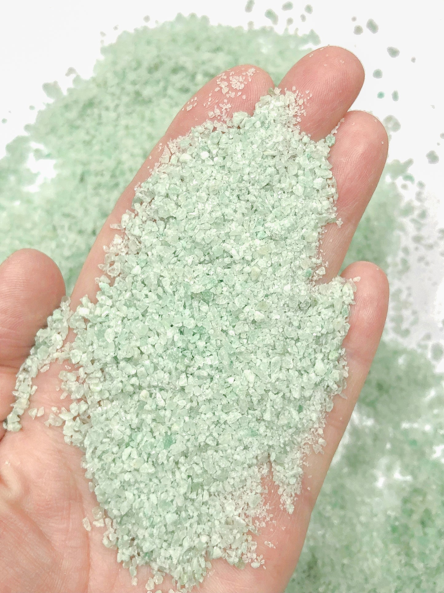 Crushed Light Green Aventurine from India, Medium Crush, Sand Size, 2mm - 0.25mm