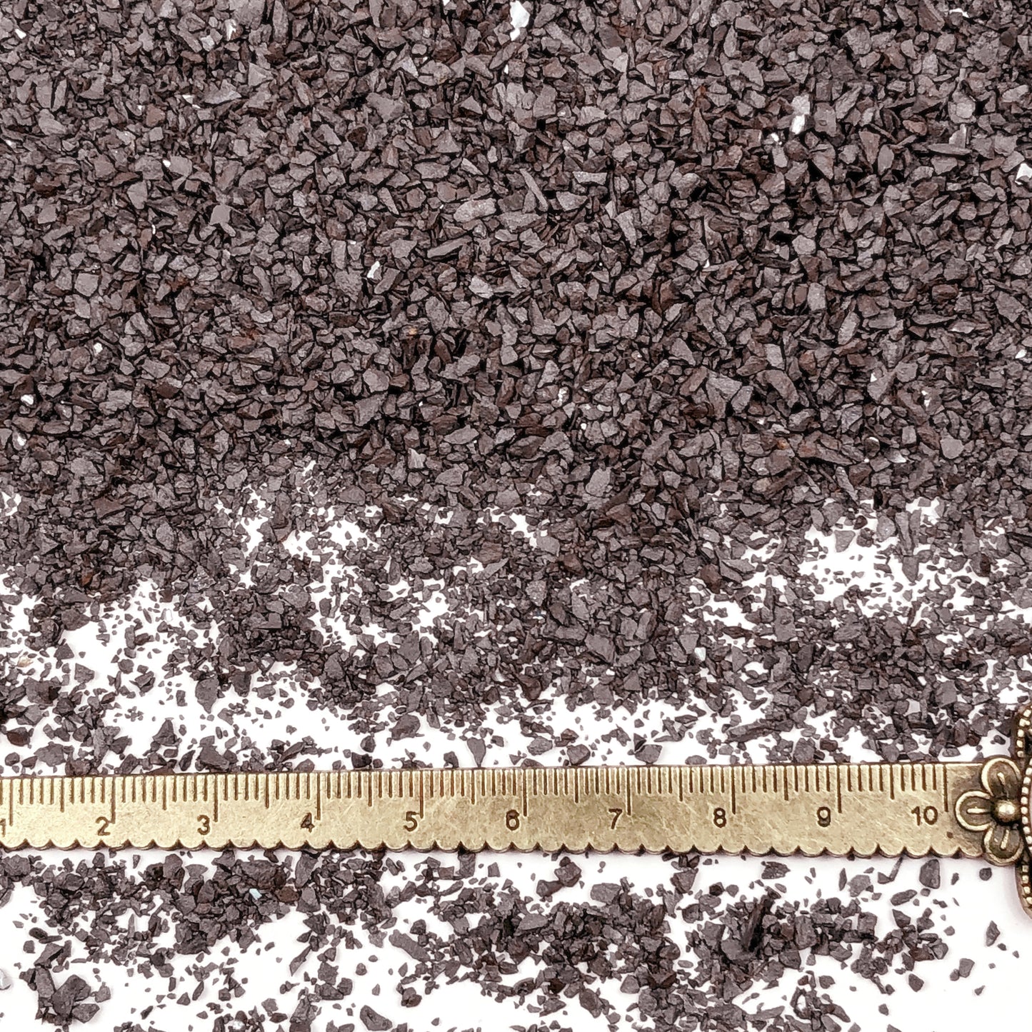 Crushed Metallic Dark-Grey Hematite from Brazil, Medium Crush, Sand Size, 2mm - 0.25mm