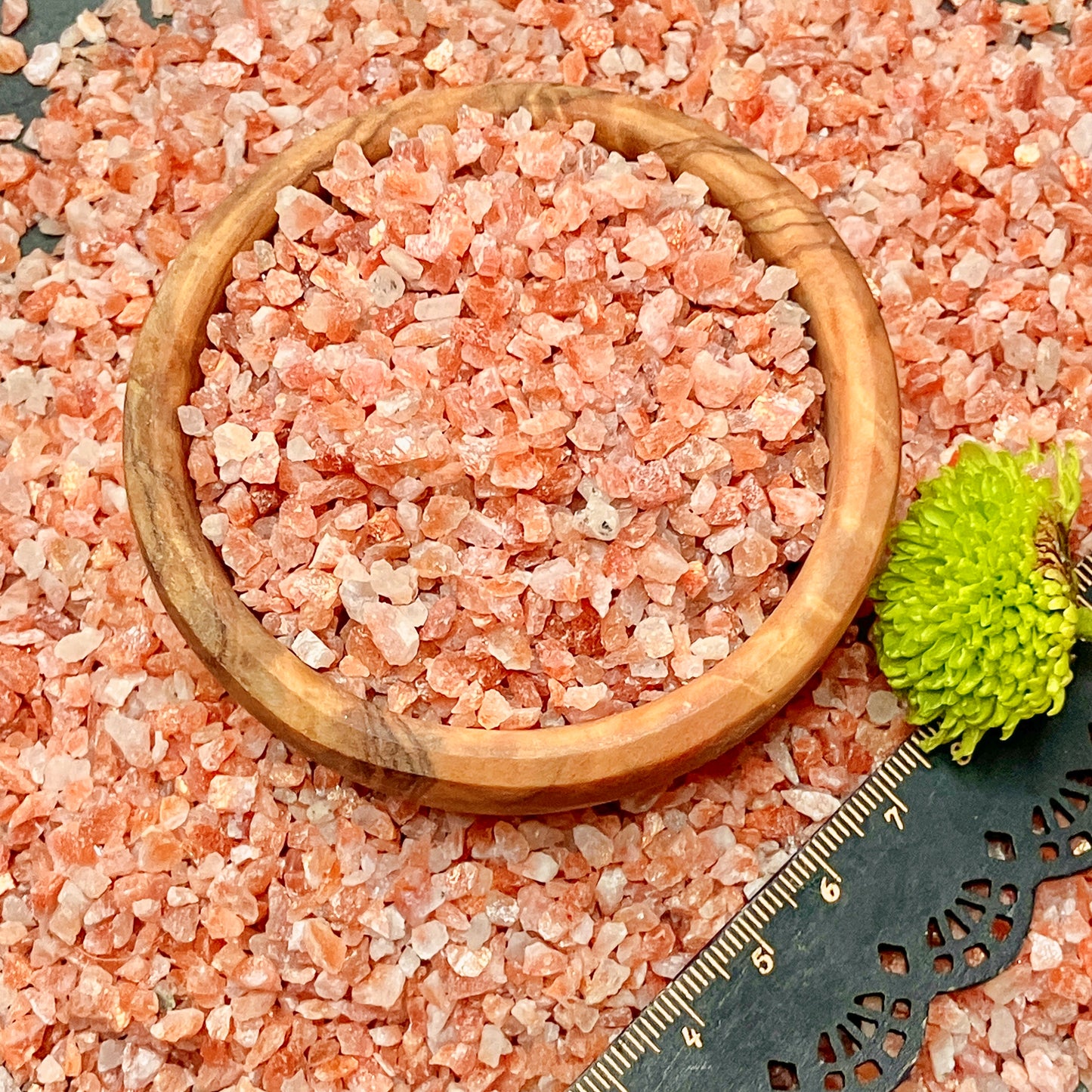 Crushed Coppery-Peach Sunstone Chips from India, Premium Grade, Pea-Sized Gravel, Coarse Crush (2mm-4mm)