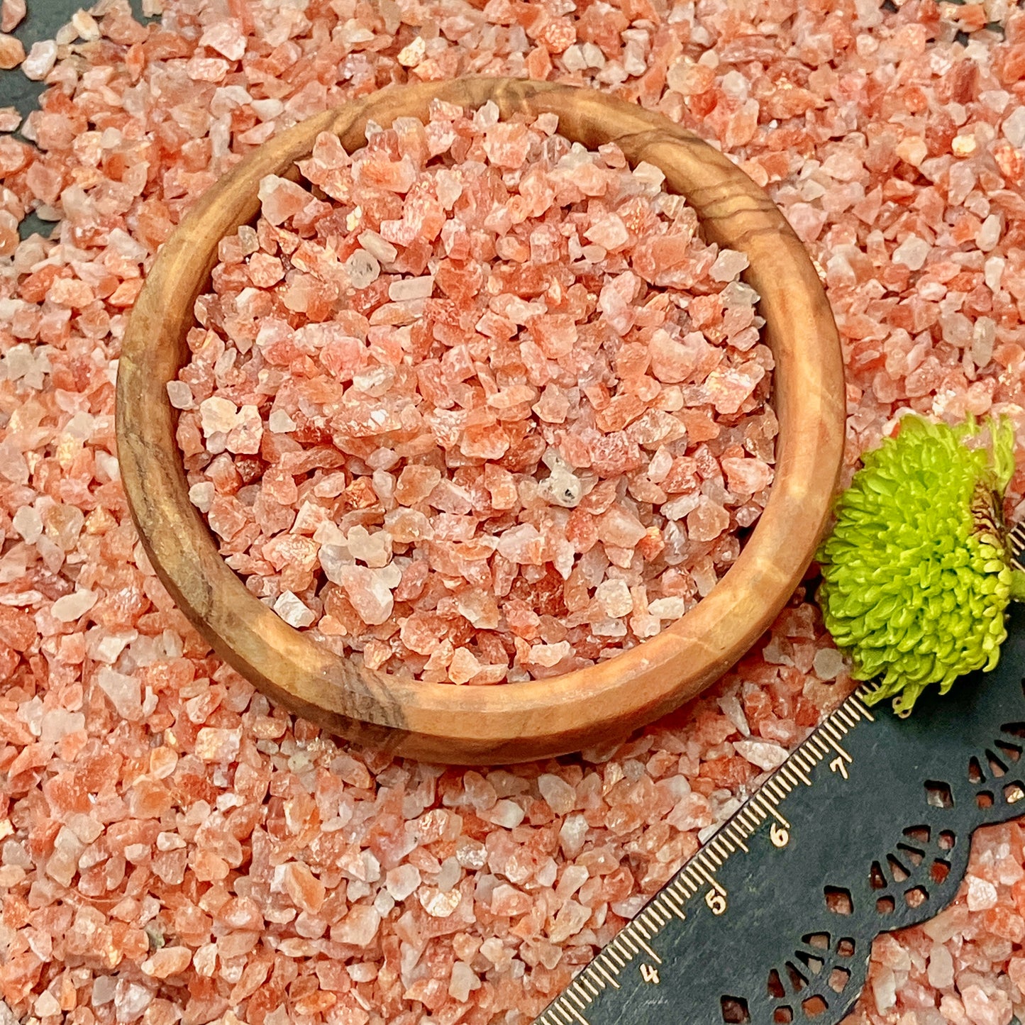 Crushed Coppery-Peach Sunstone Chips from India, Premium Grade, Pea-Sized Gravel (2mm-4mm)