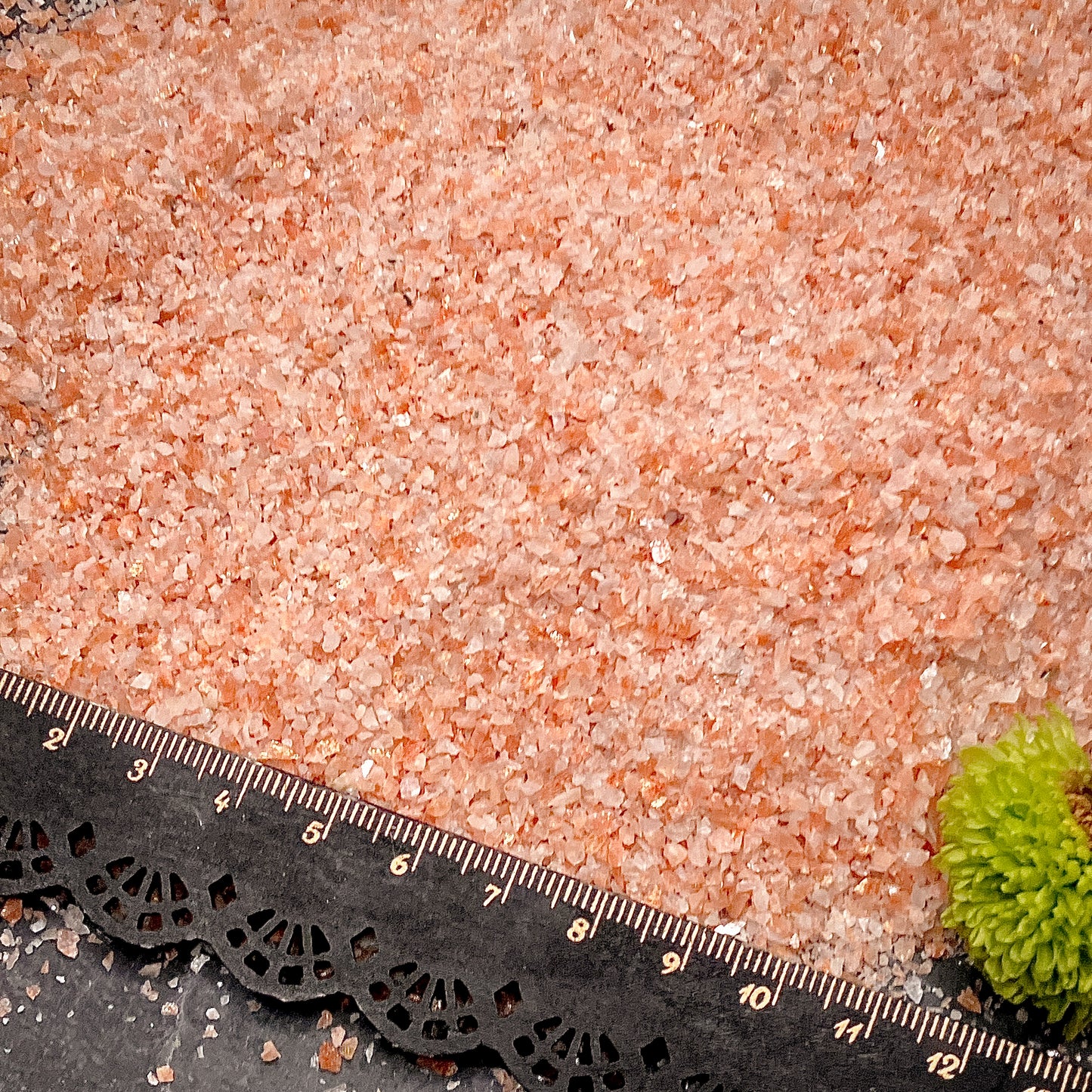 Crushed Coppery-Peach Sunstone Sand from India, Premium Grade, Medium Sand (0.25mm-2mm) for Woodworking and Ring Inlay, Resin Art, Memorial Jewelry