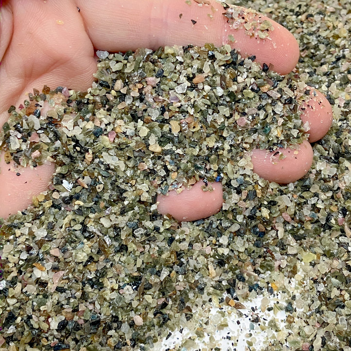 *CLOSEOUT* Crushed Mixed Tourmaline Sand from Brazil, Medium Sand (0.25mm-2mm) for Succulents, Terrariums, Resin Art, Memorial Jewelry