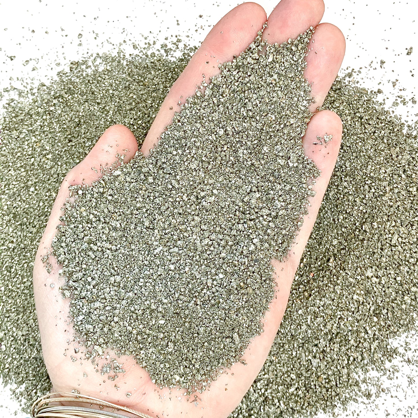 *CLOSEOUT* Crushed Cocada Pyrite Sand from Peru, Medium Sand (0.25mm-2mm) for Woodworking and Ring Inlay, Resin Art, Memorial Jewelry, Bulk Material