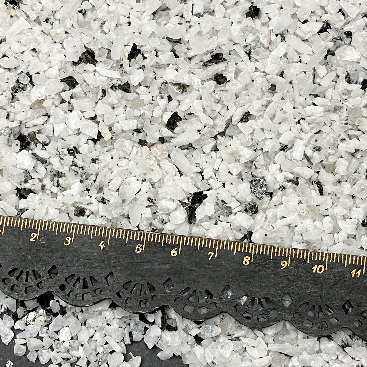 Crushed Rainbow Moonstone with Biotite Mica Chips from India, Pea-Sized Gravel (2mm-4mm) for Resin Art, Embellishments or Succulent Gravel