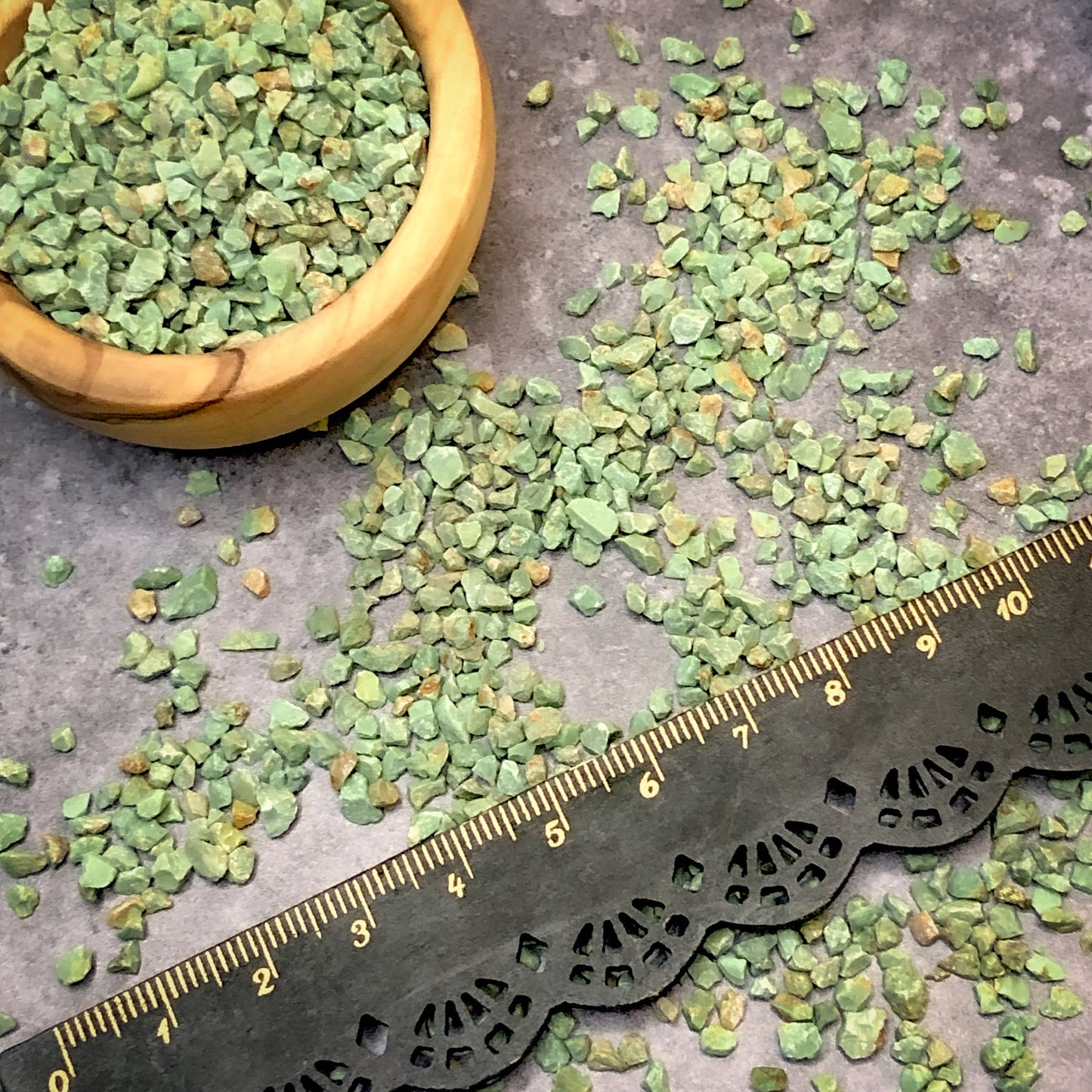 Crushed Green Sonoran Turquoise from Mexico, Coarse Crush, Gravel Size, 4mm - 2mm