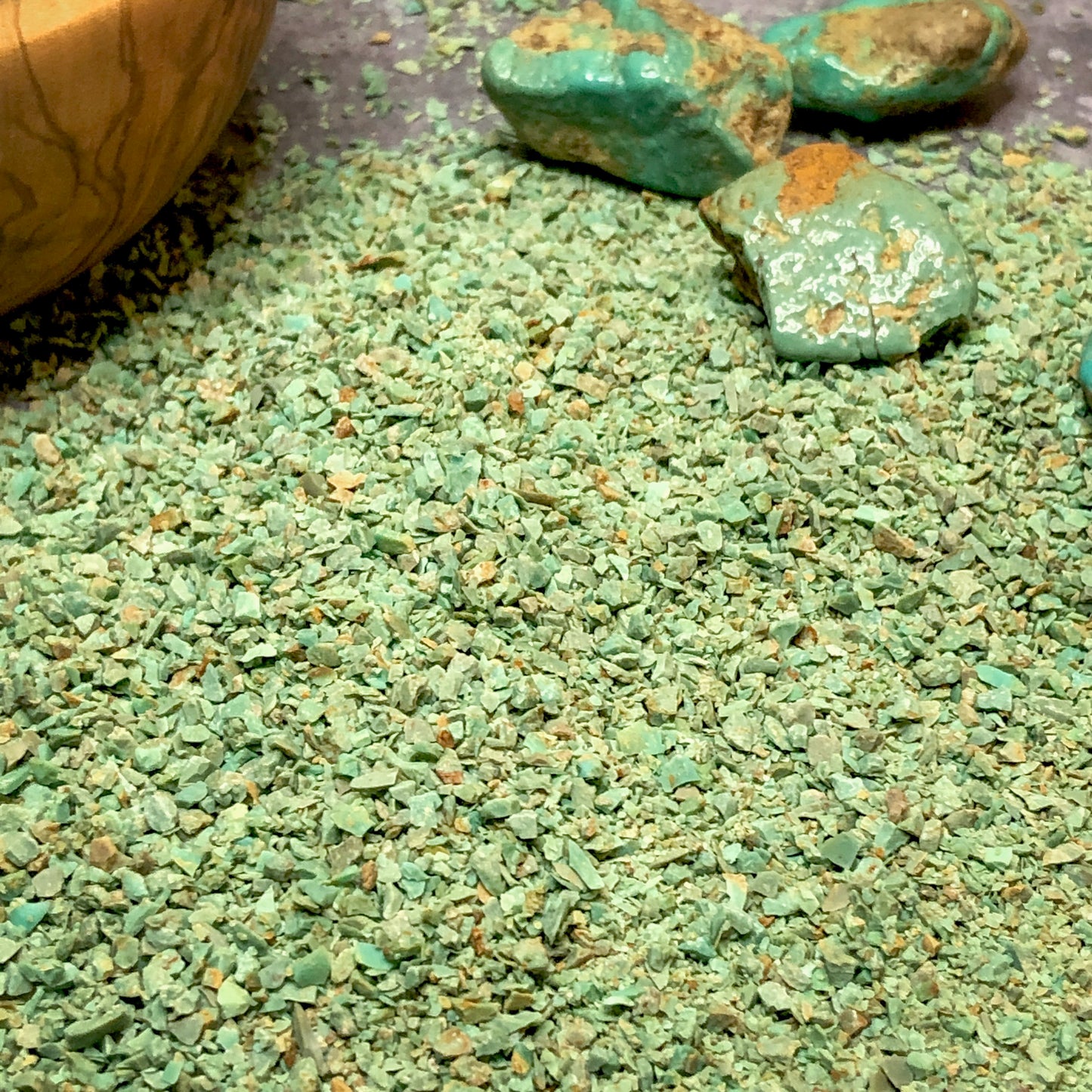 Crushed Green Sonoran Turquoise from Mexico, Medium Crush, Sand Size, 2mm - 0.25mm