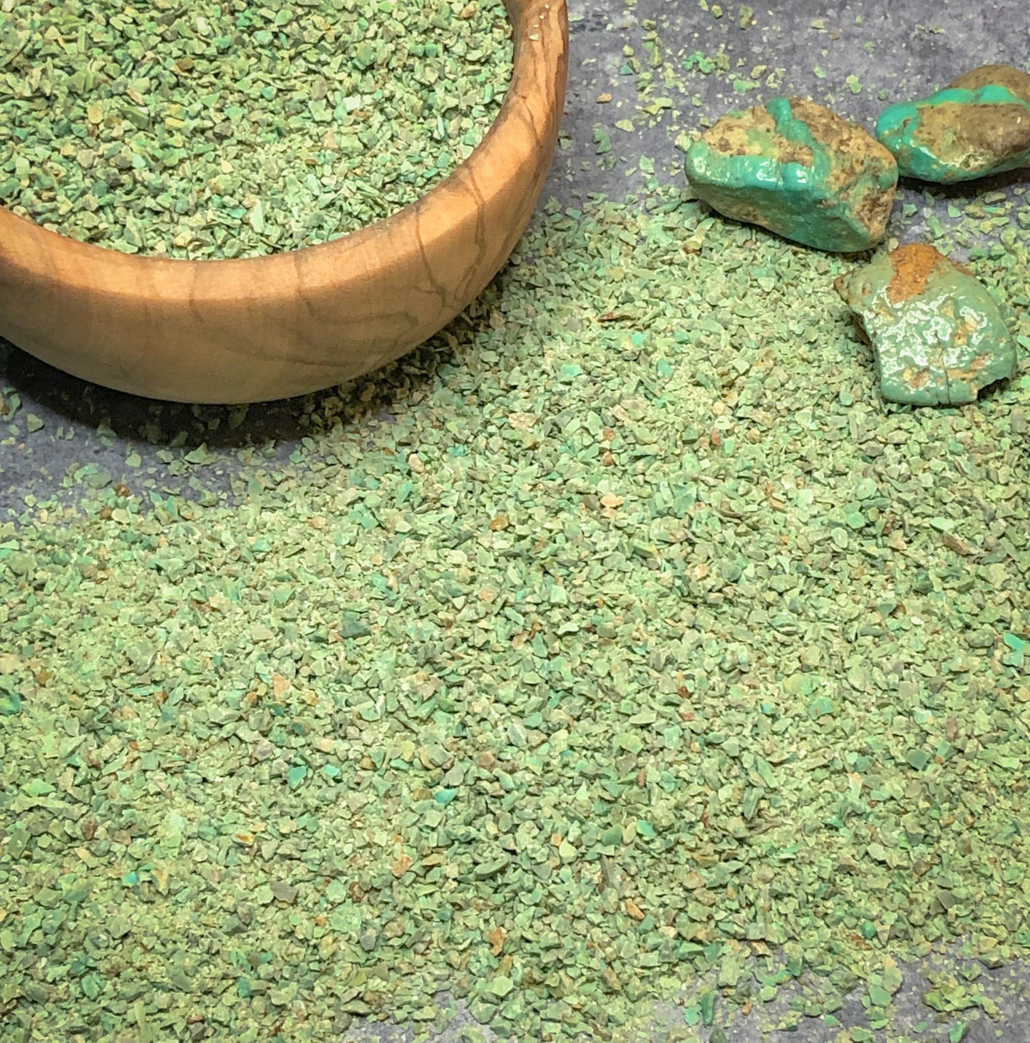 Crushed Green Sonoran Turquoise from Mexico, Medium Crush, Sand Size, 2mm - 0.25mm
