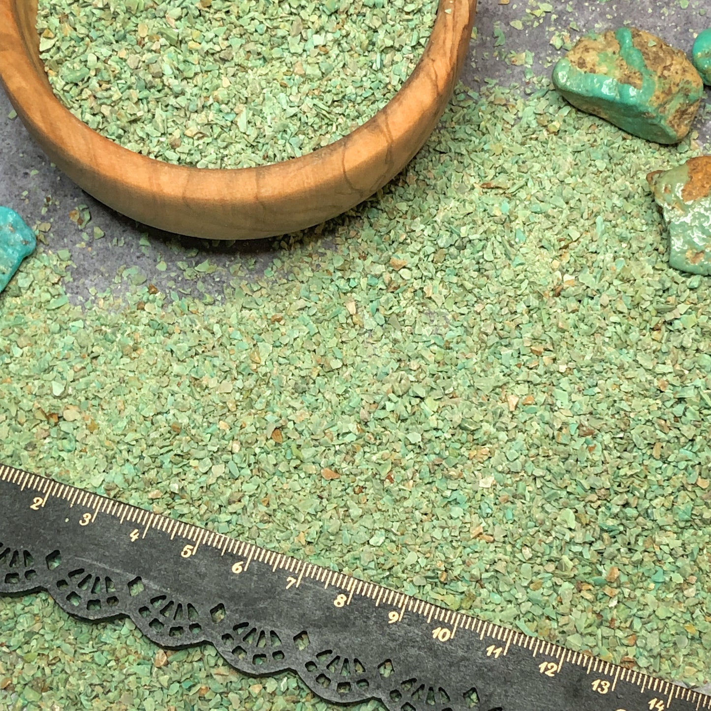 Crushed Green Sonoran Turquoise from Mexico, Medium Crush, Sand Size, 2mm - 0.25mm