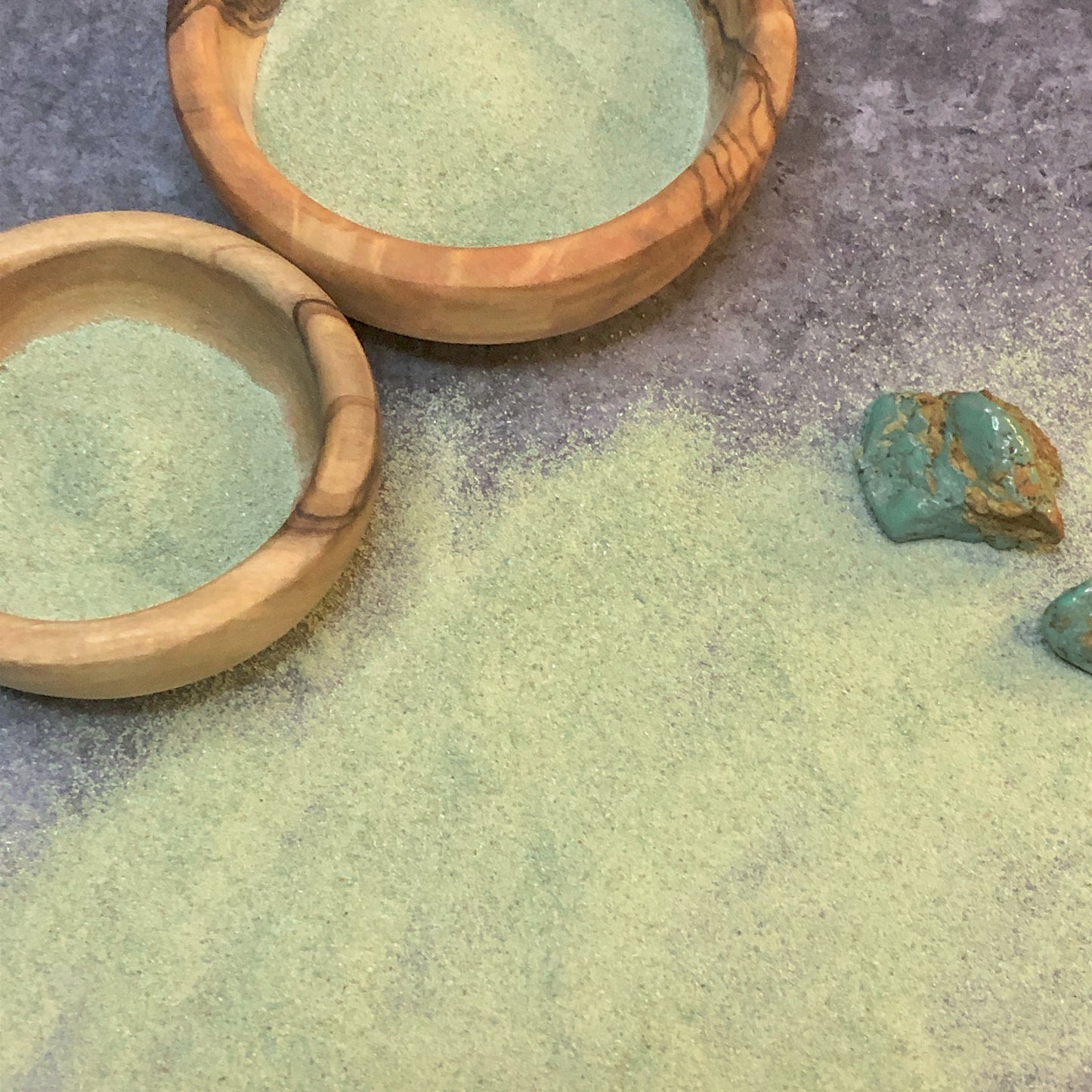 Crushed Green Sonoran Turquoise from Mexico, Fine Crush, Powder Size, <0.25mm