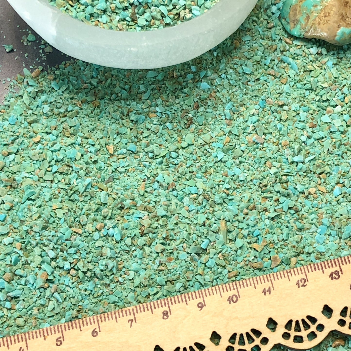 Crushed Blue-Green Sonoran Turquoise from Mexico, Medium Crush, Sand Size, 2mm - 0.25mm