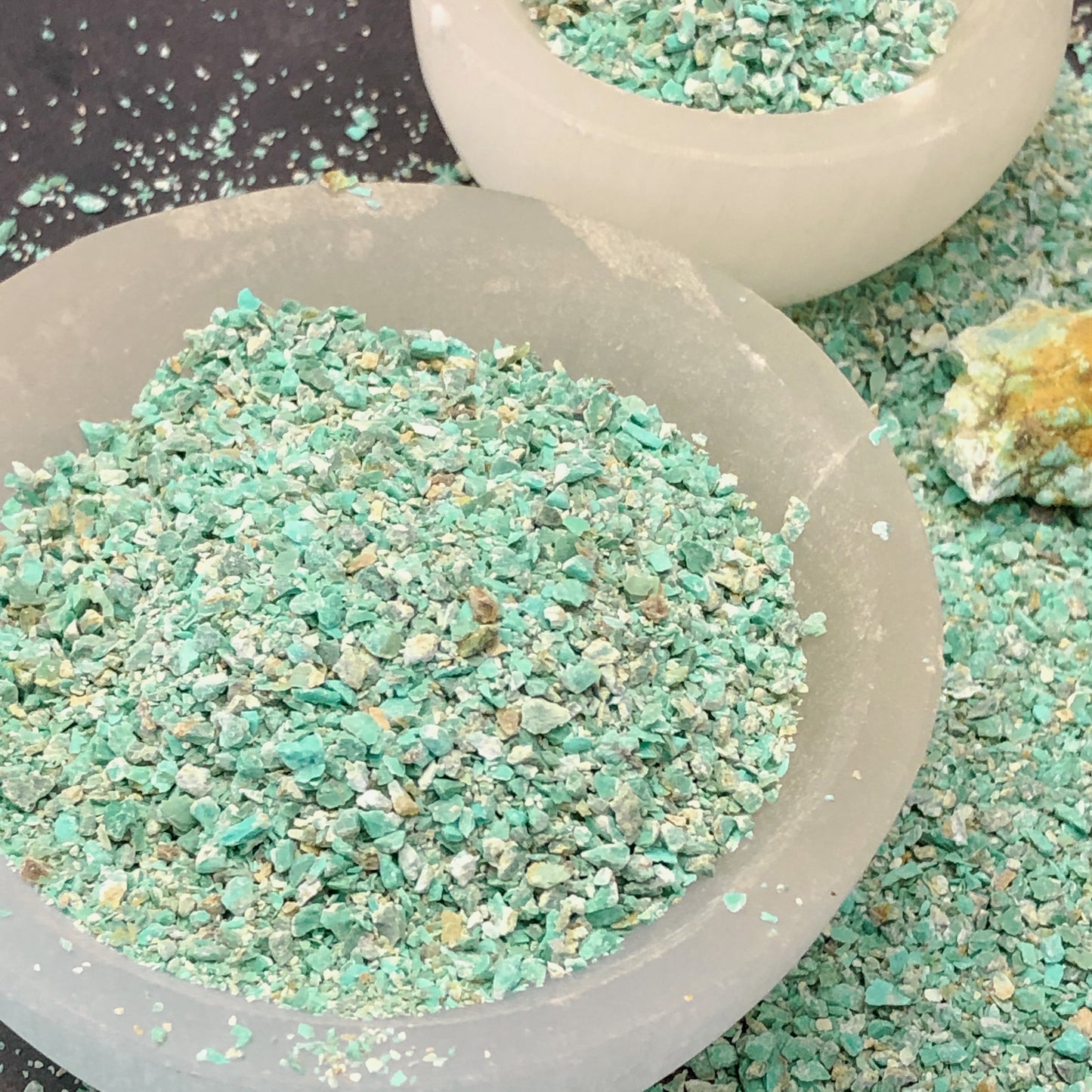 Crushed Blue-Green Tyrone Turquoise from New Mexico, Medium Crush, Sand Size, 2mm - 0.25mm