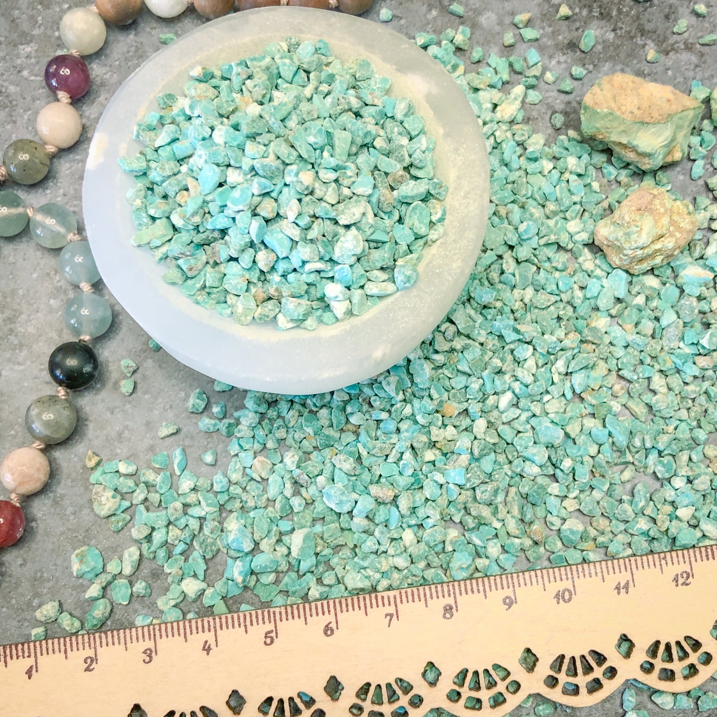Crushed Blue-Green Tyrone Turquoise from Arizona, Coarse Crush, Gravel Size, 4mm - 2mm
